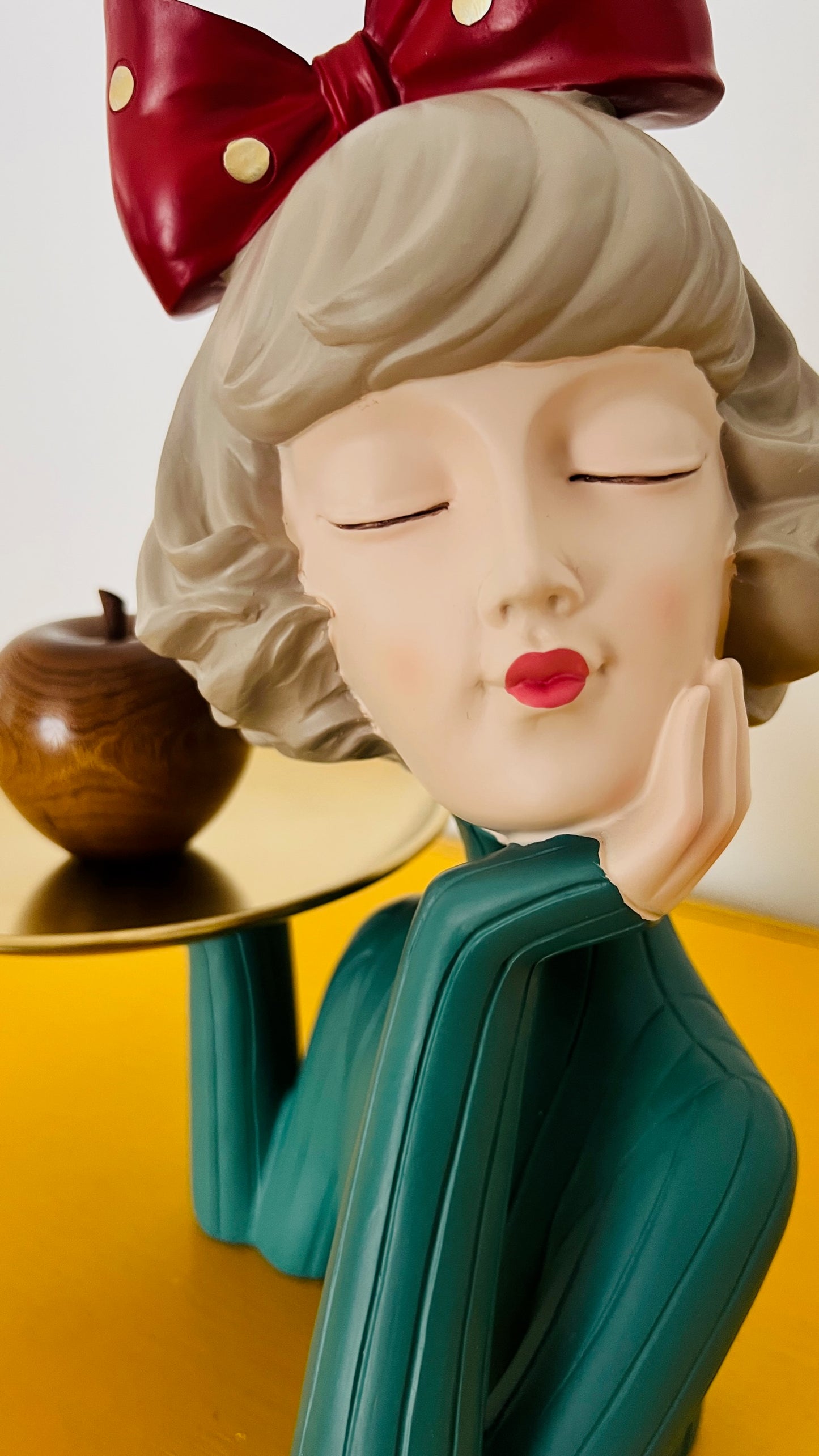 Funky Lady Tray with Wooden Apple