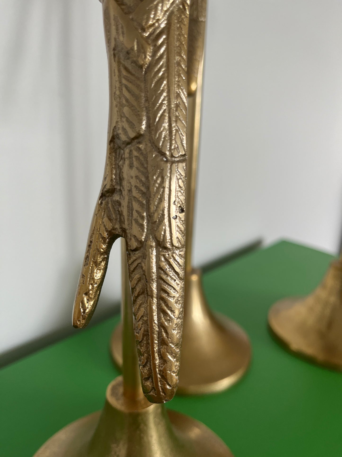Gorgeous Gold Metal Parrot Candle Holders