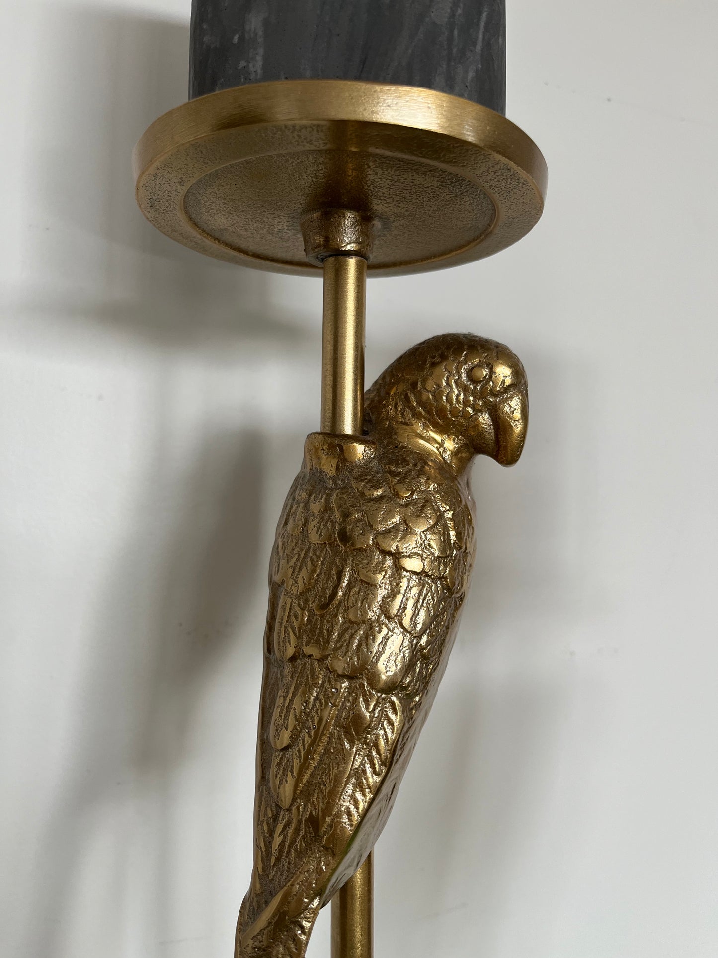 Gorgeous Gold Metal Parrot Candle Holders