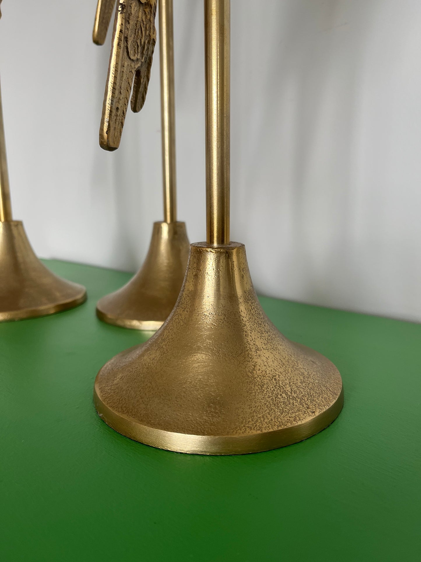 Gorgeous Gold Metal Parrot Candle Holders