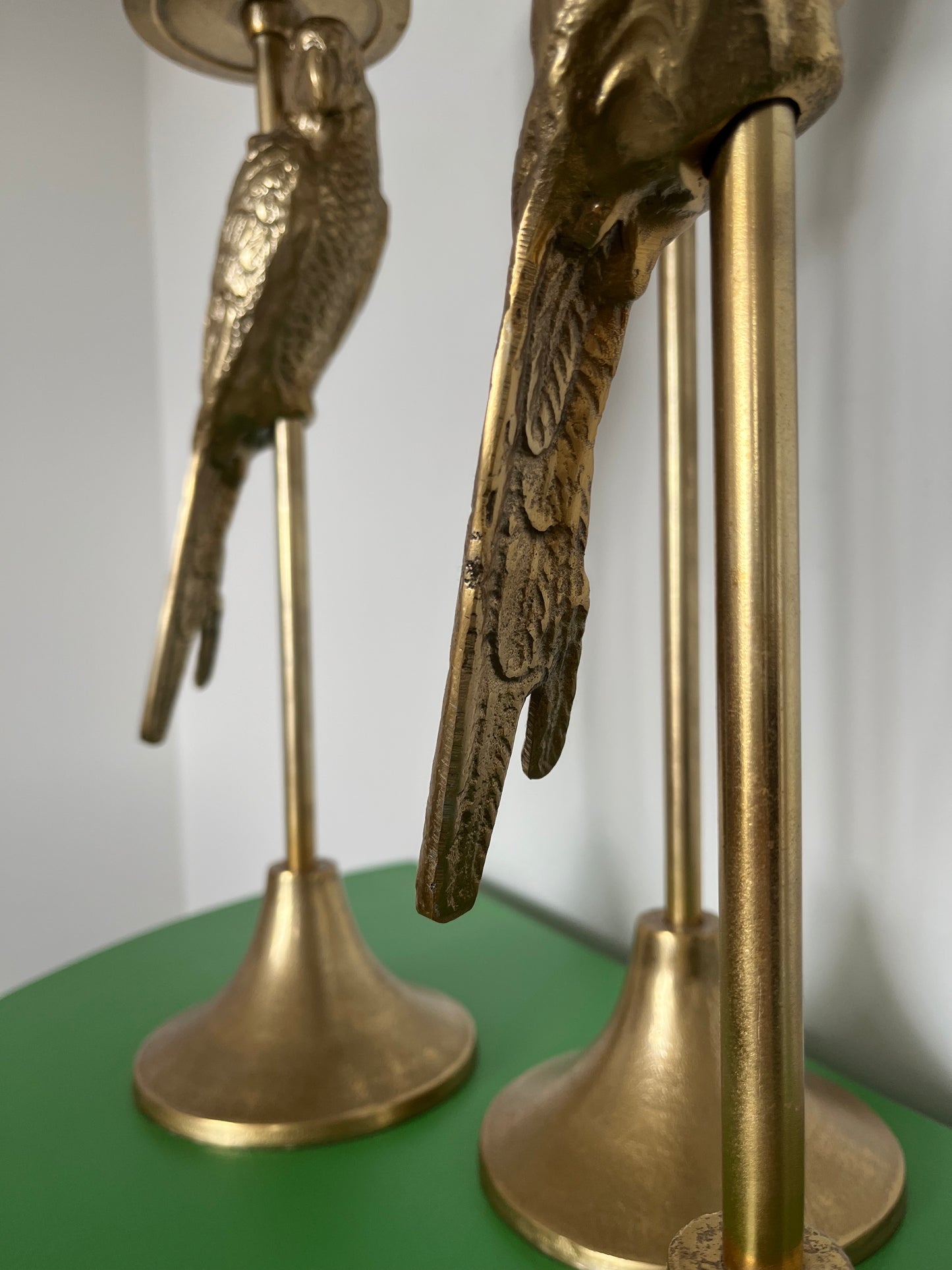 Gorgeous Gold Metal Parrot Candle Holders