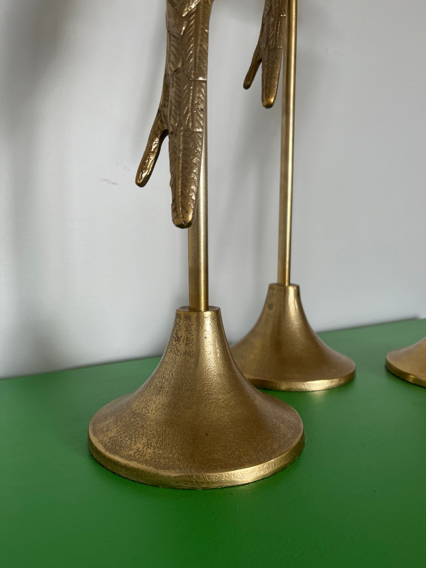 Gorgeous Gold Metal Parrot Candle Holders