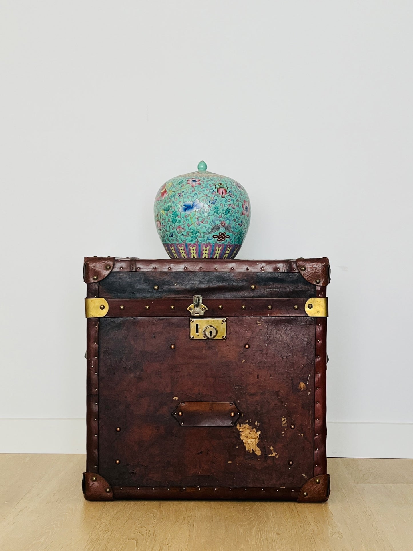 Pair of Vintage Leather Boxes from Portobello Road in London