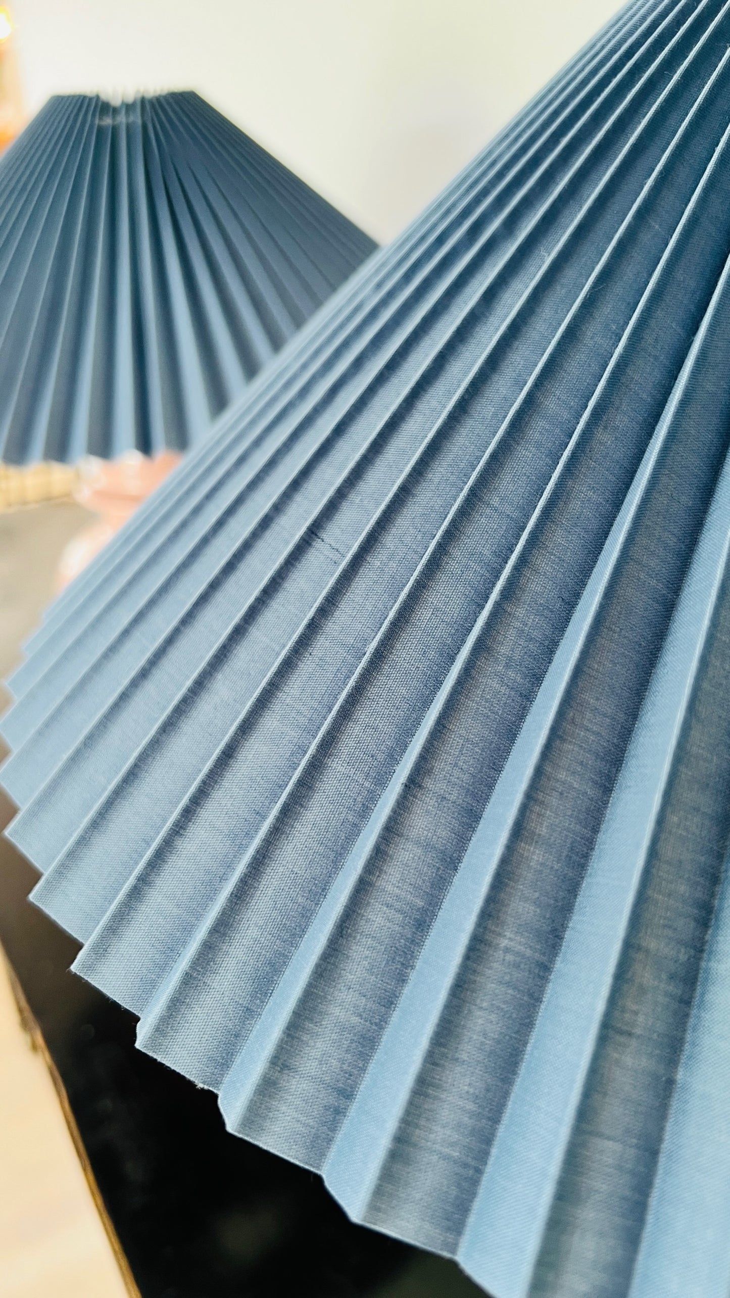 Ceramic Lamps with Pleated Paper Shades