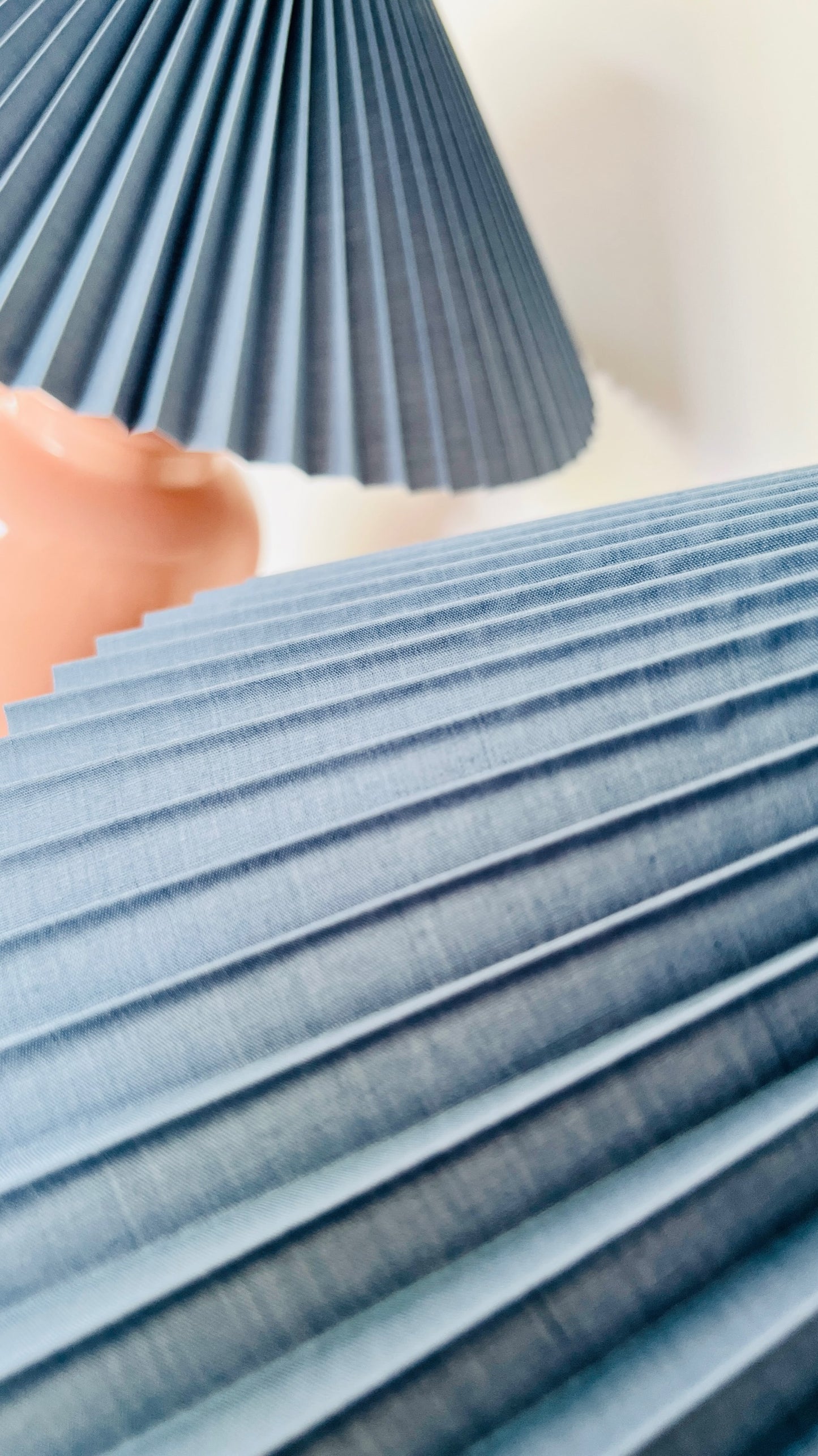 Ceramic Lamps with Pleated Paper Shades