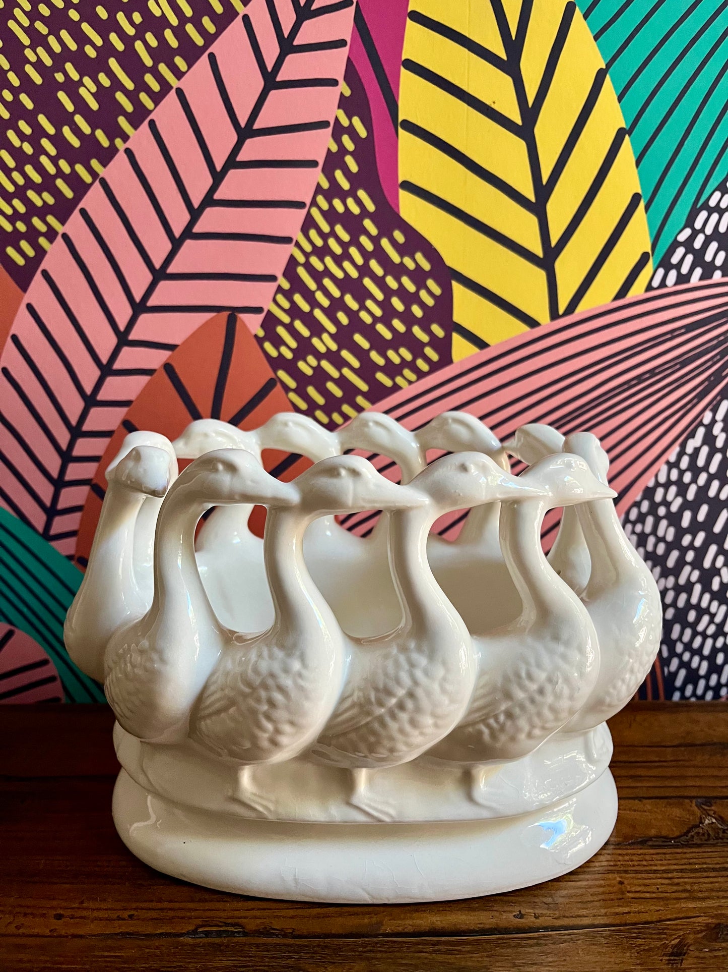Quirky White Swan Planter