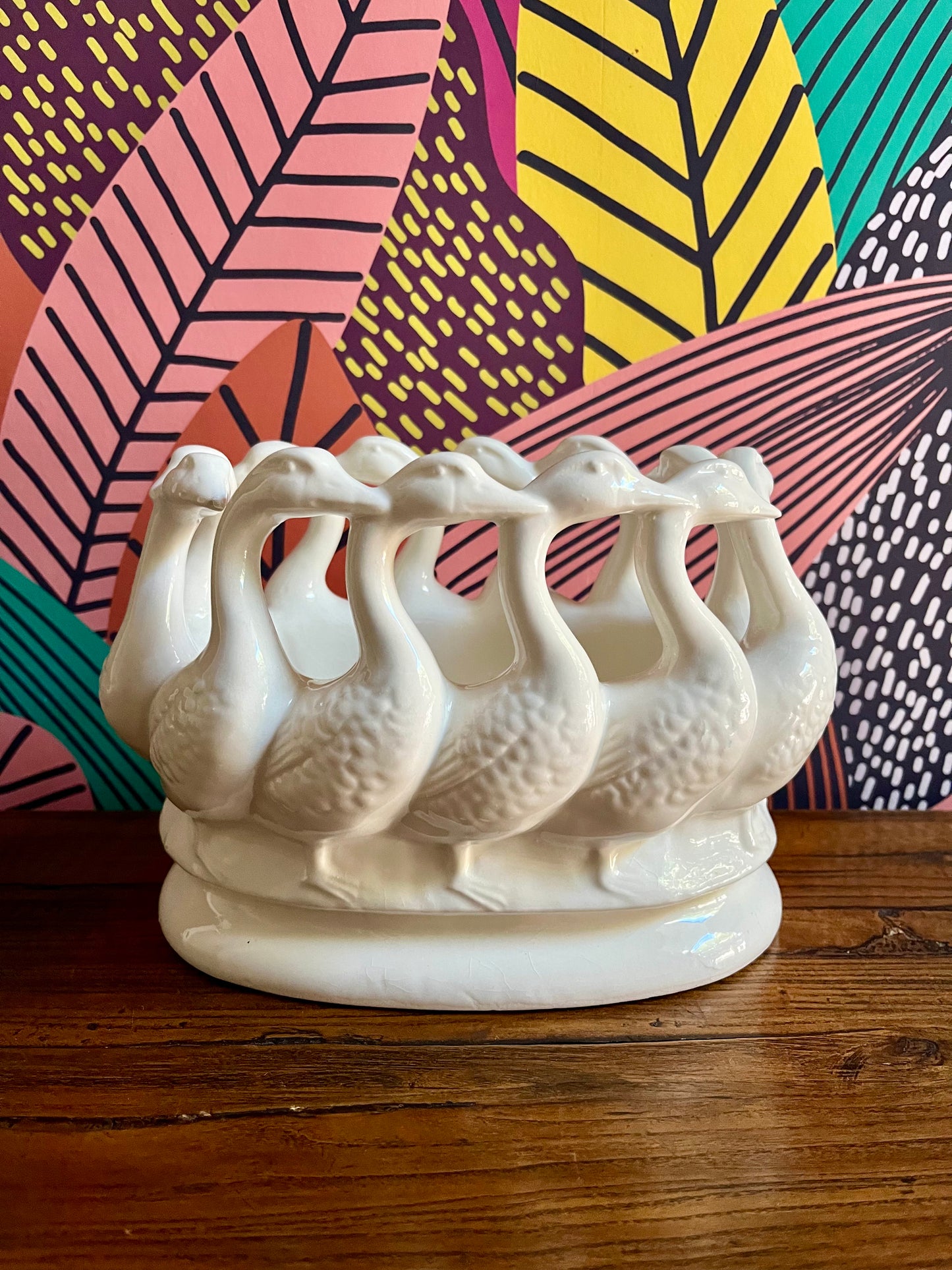 Quirky White Swan Planter