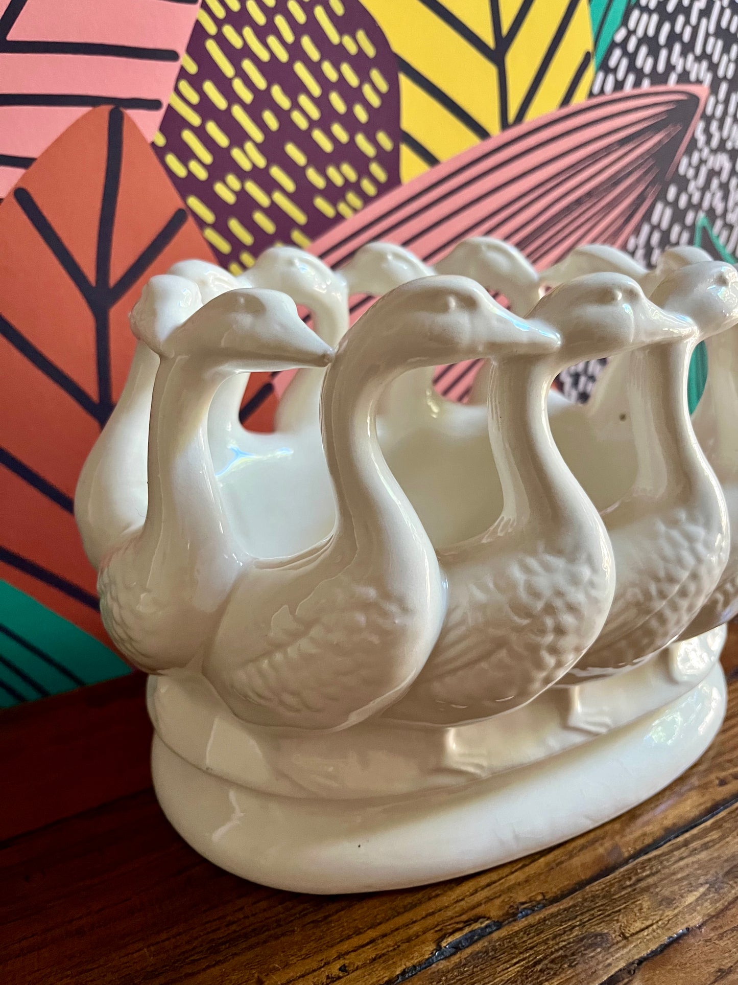 Quirky White Swan Planter