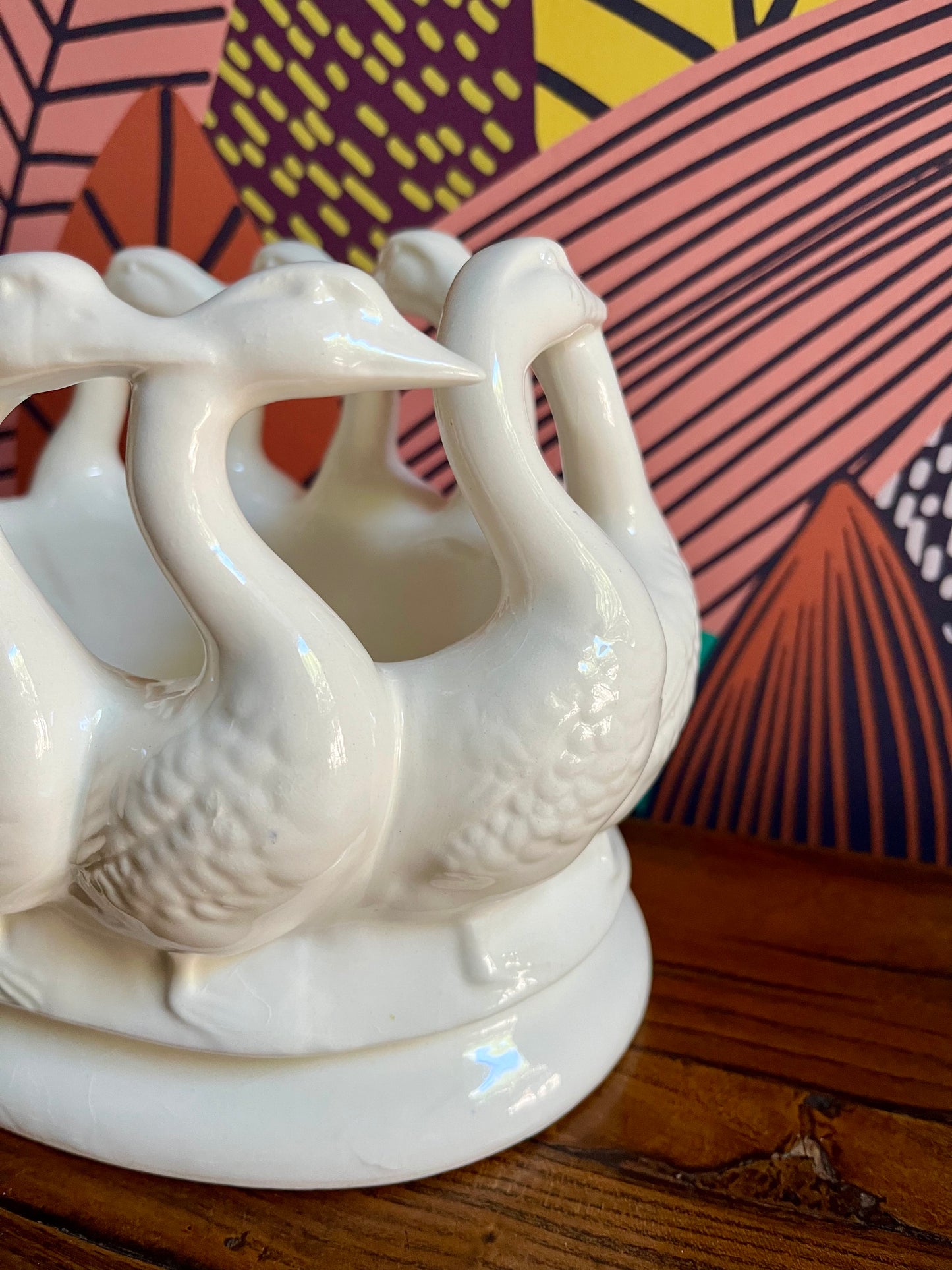 Quirky White Swan Planter