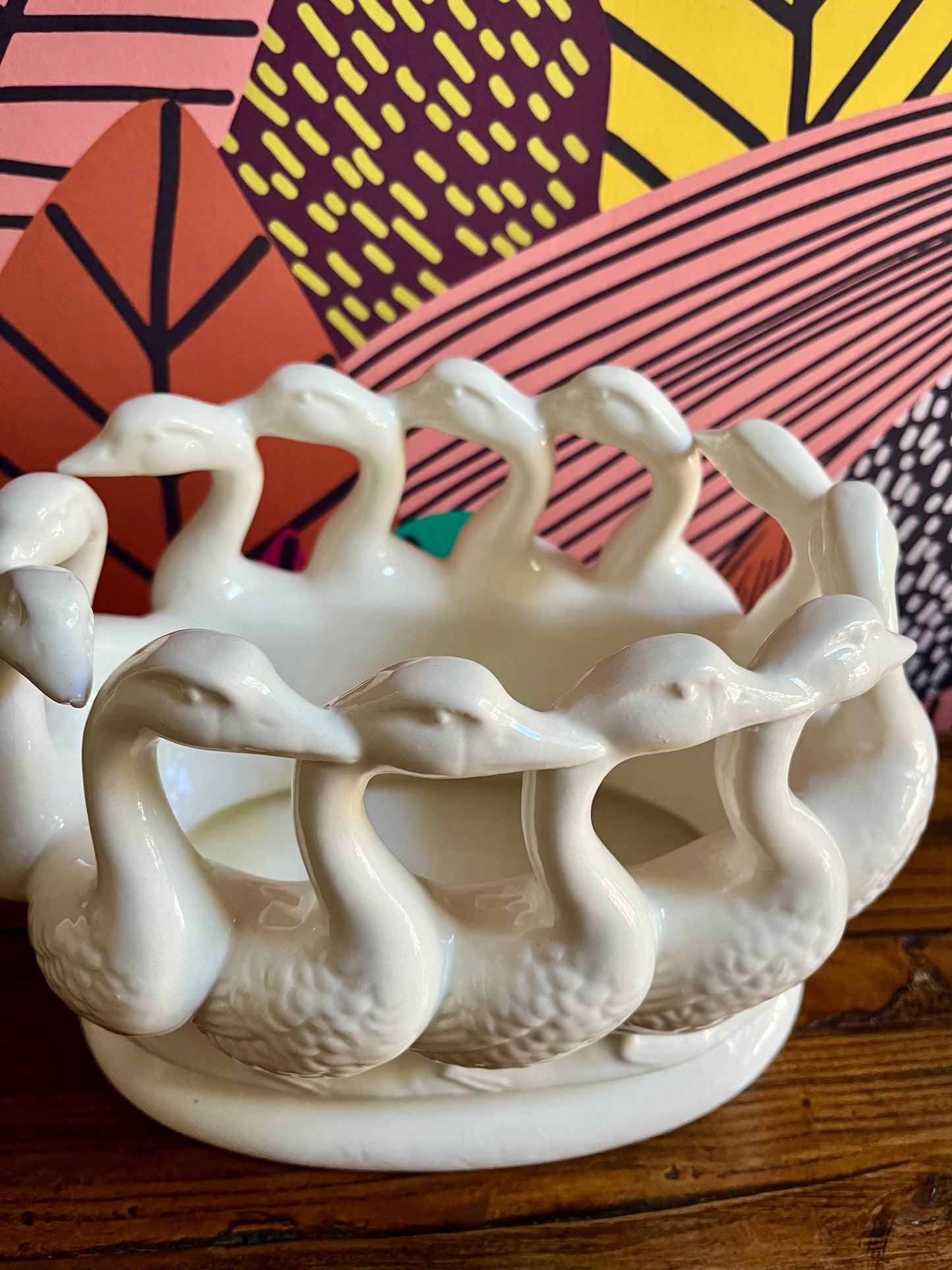 Quirky White Swan Planter