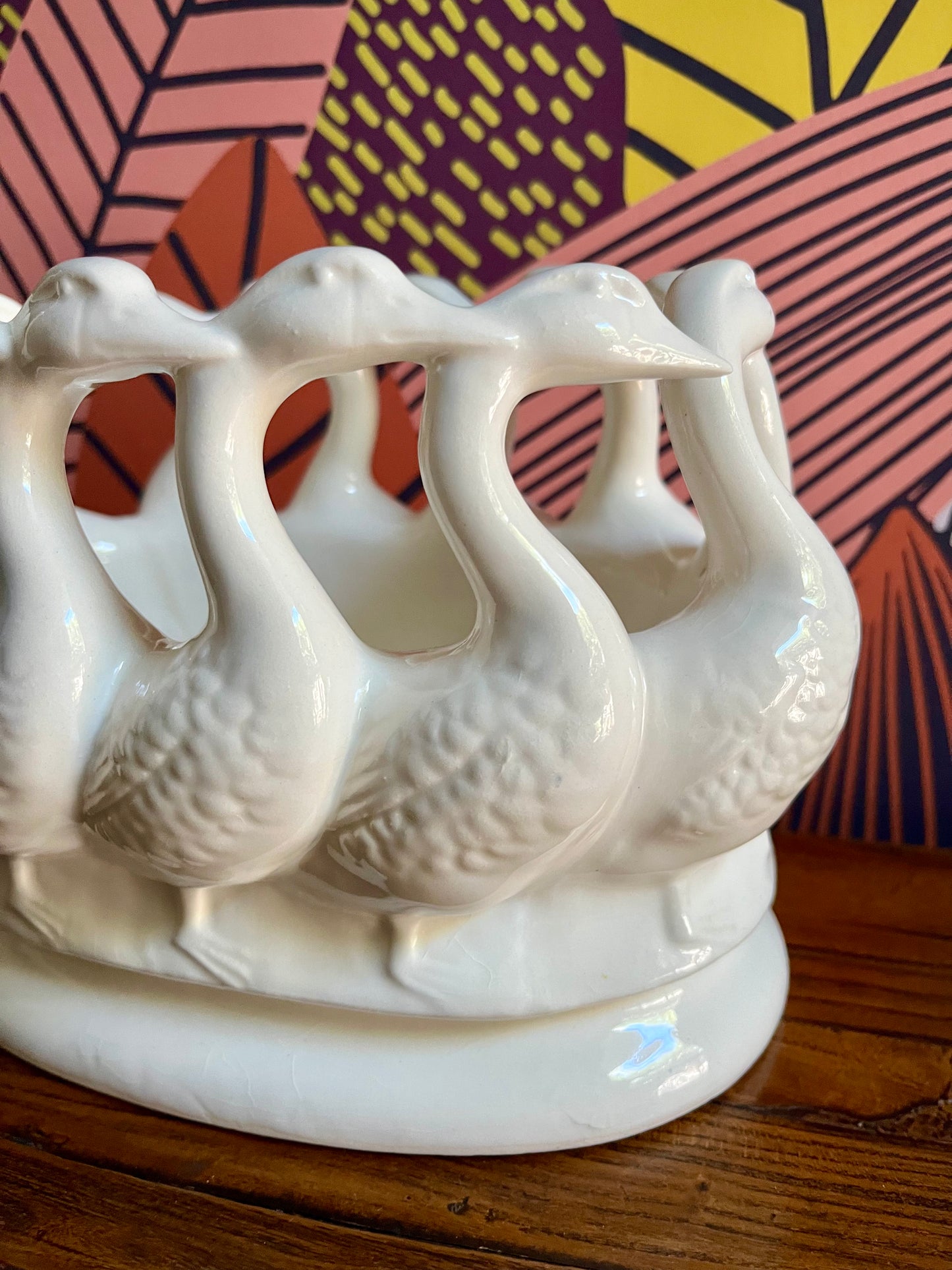 Quirky White Swan Planter