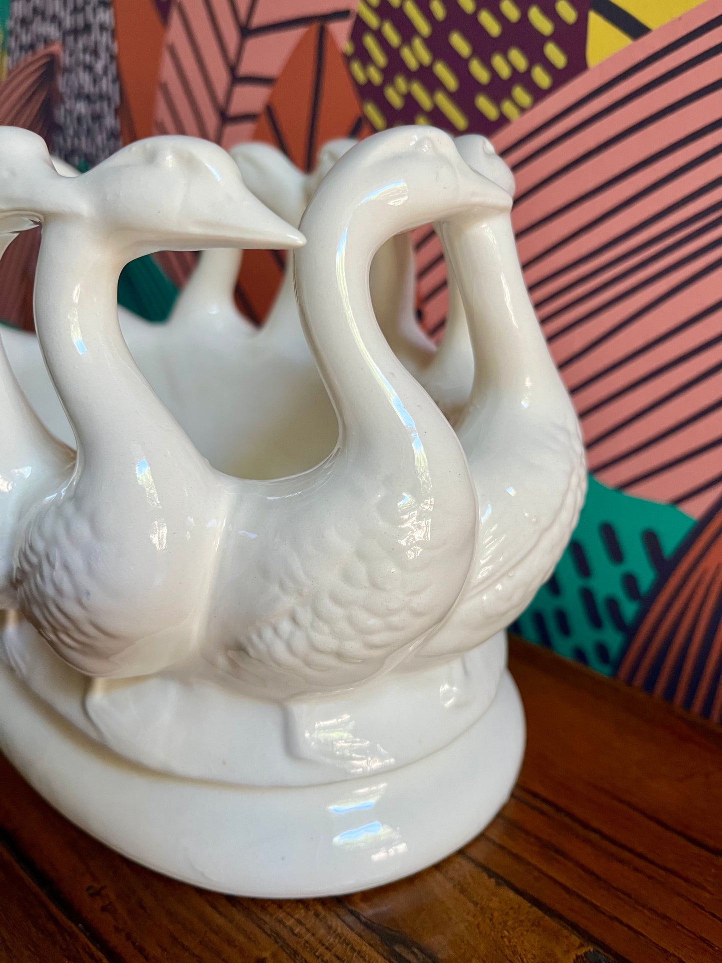 Quirky White Swan Planter