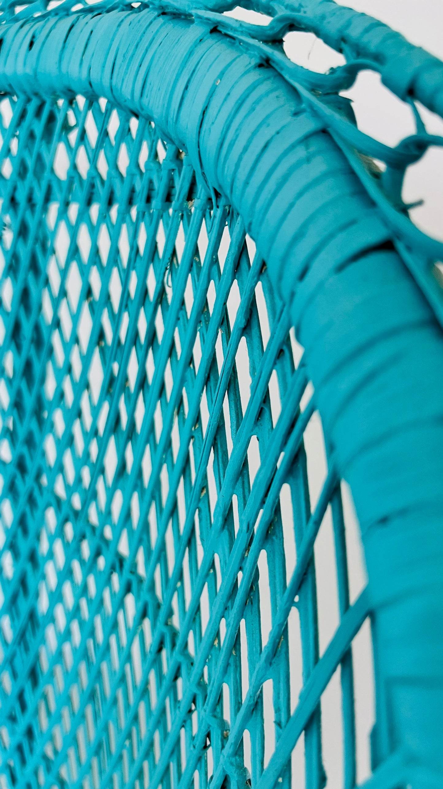 Gorgeous Blue Peacock Rattan Chair