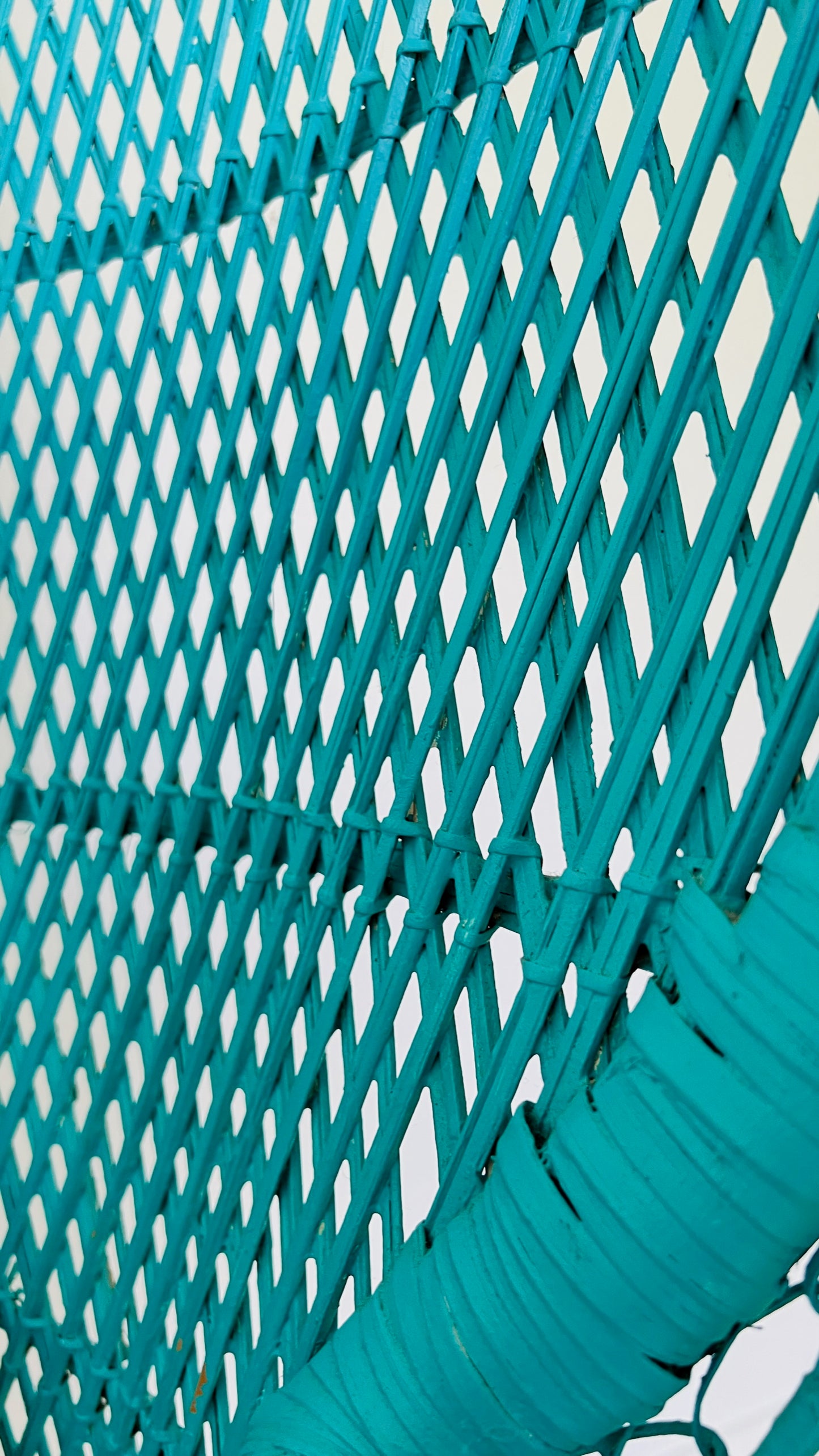 Gorgeous Blue Peacock Rattan Chair