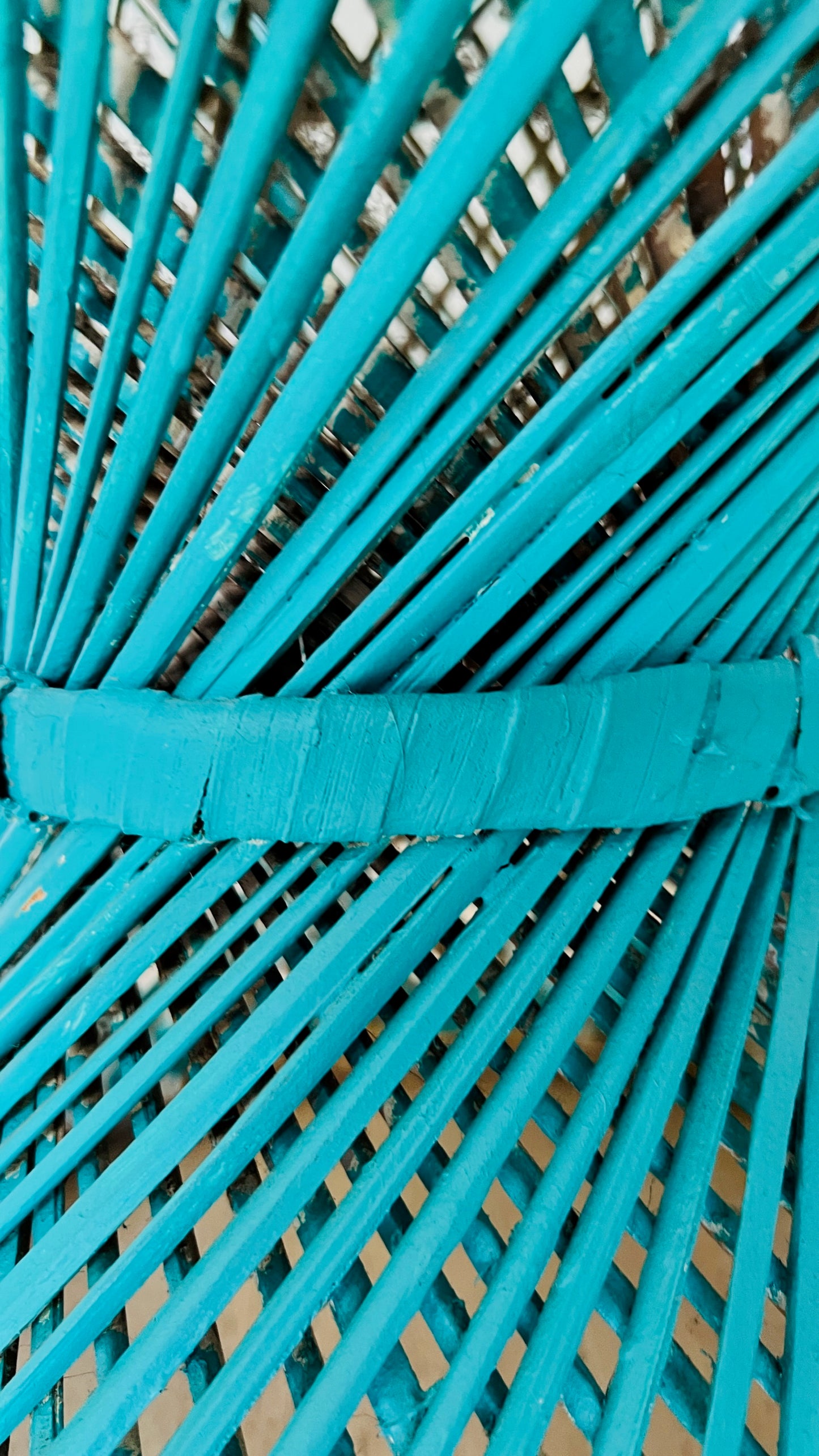 Gorgeous Blue Peacock Rattan Chair