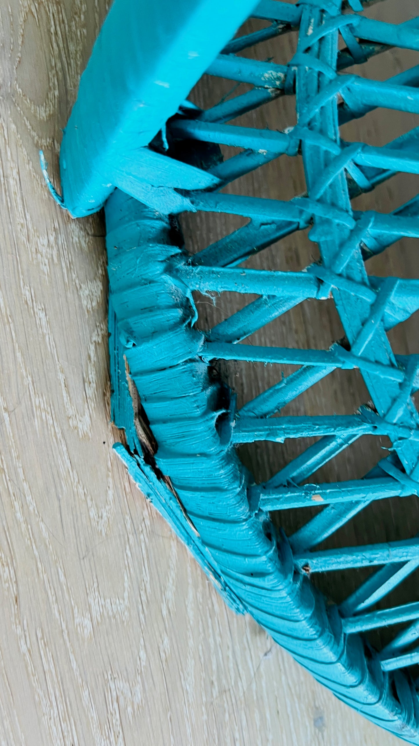 Gorgeous Blue Peacock Rattan Chair