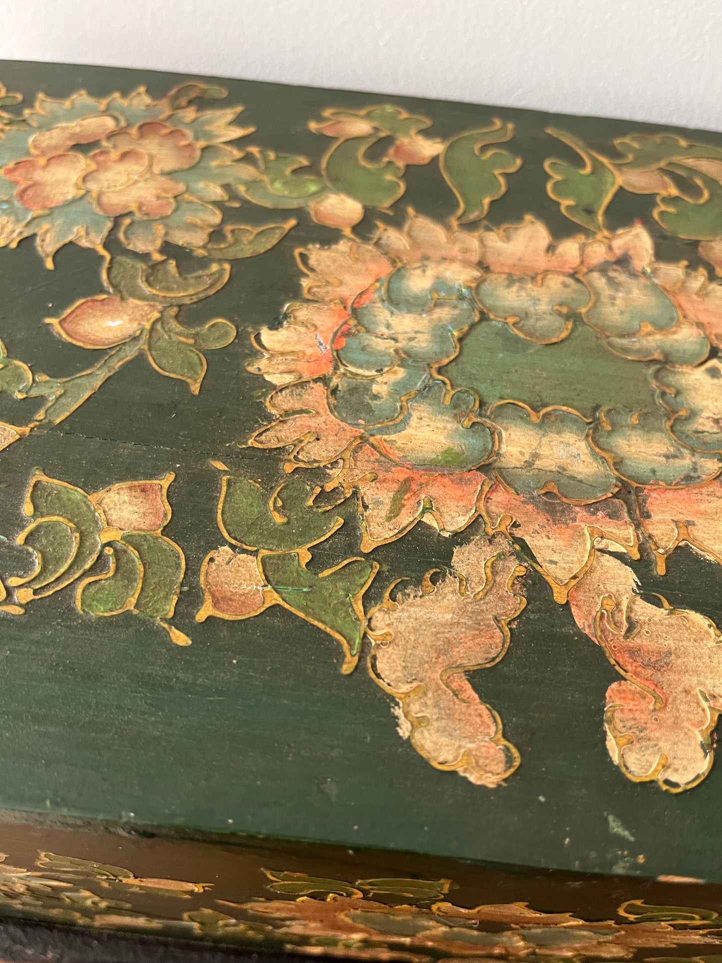 Lovely Wooden Rustic Painted Box on Stand