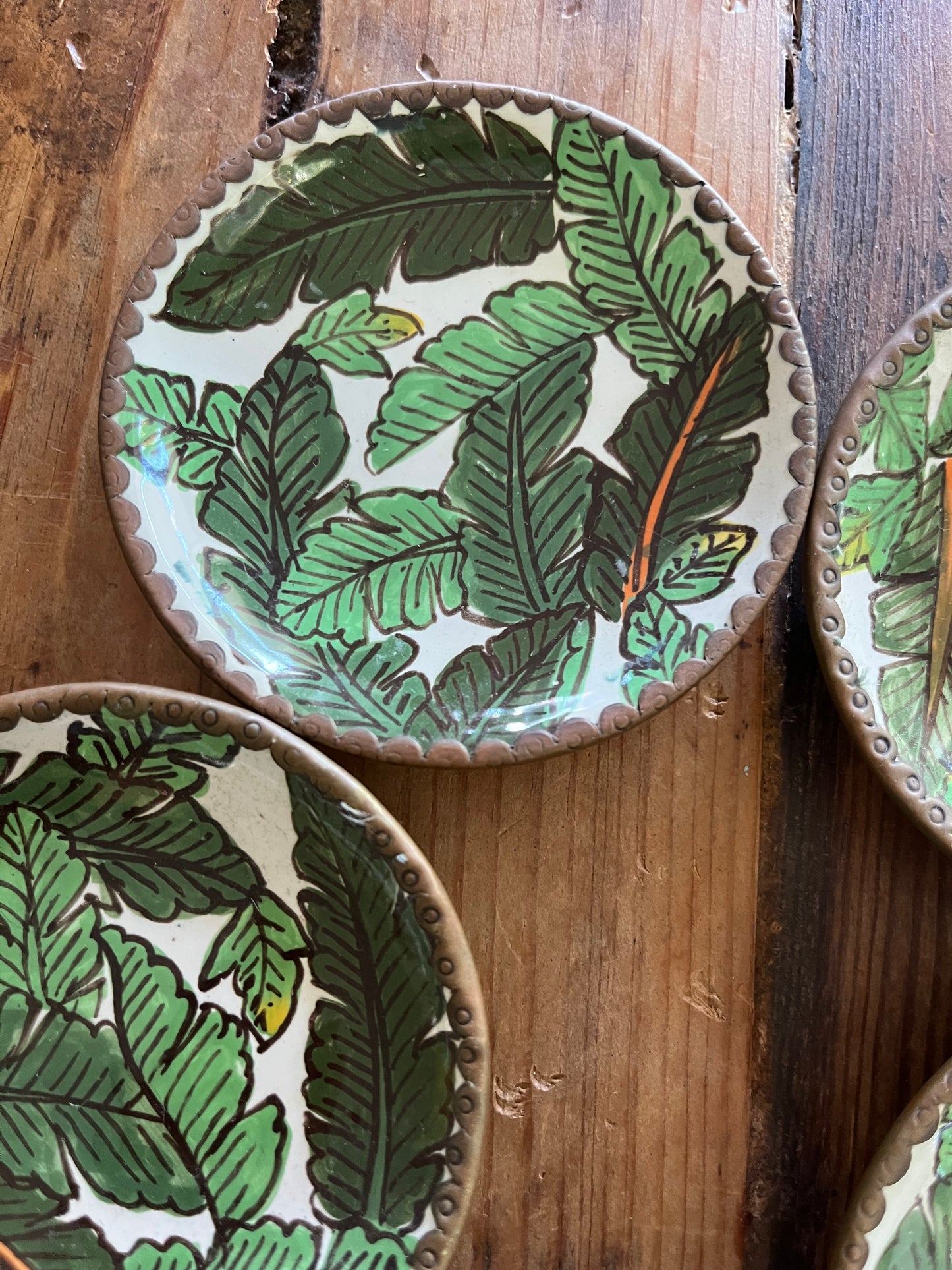 Stunning Set of Five Bowerbird Tapas Plates