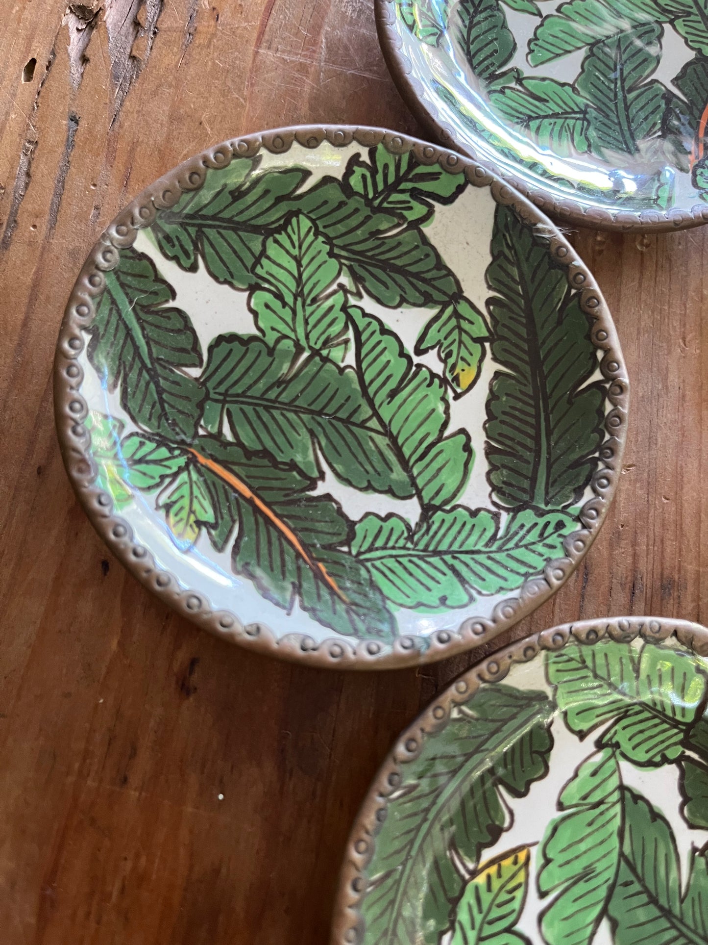 Stunning Set of Five Bowerbird Tapas Plates