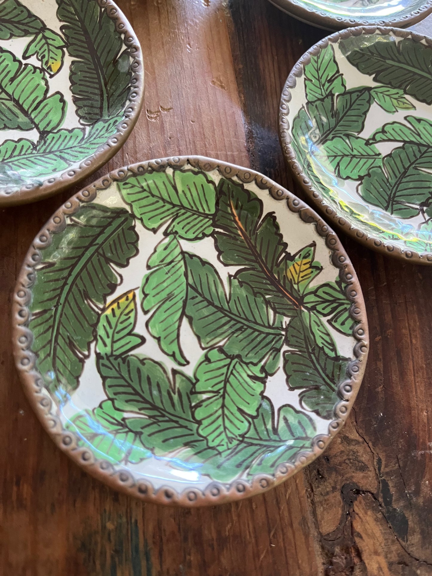 Stunning Set of Five Bowerbird Tapas Plates