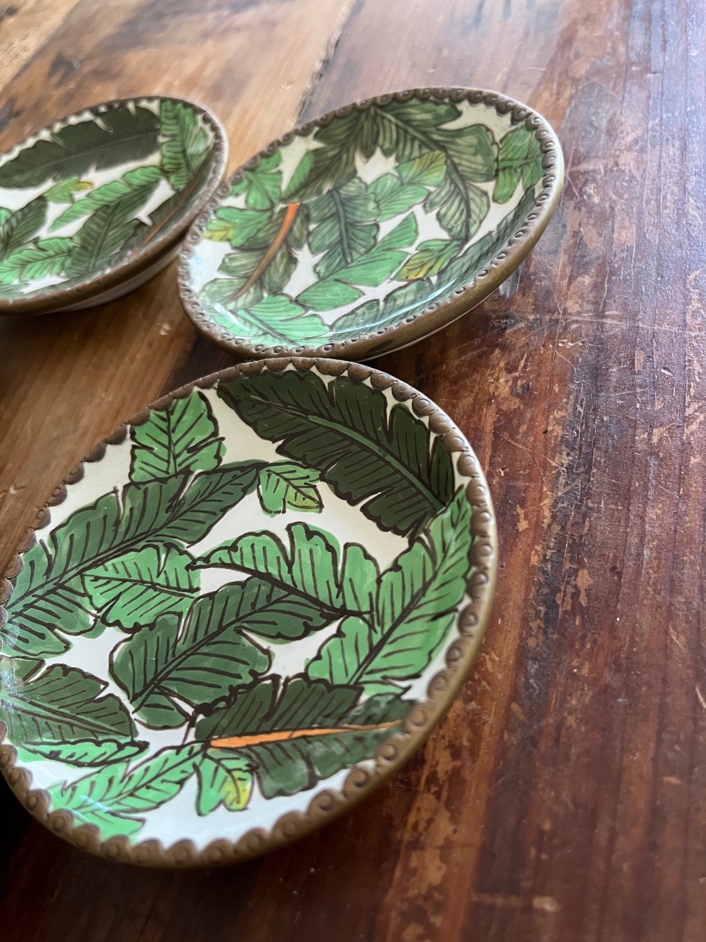 Stunning Set of Five Bowerbird Tapas Plates