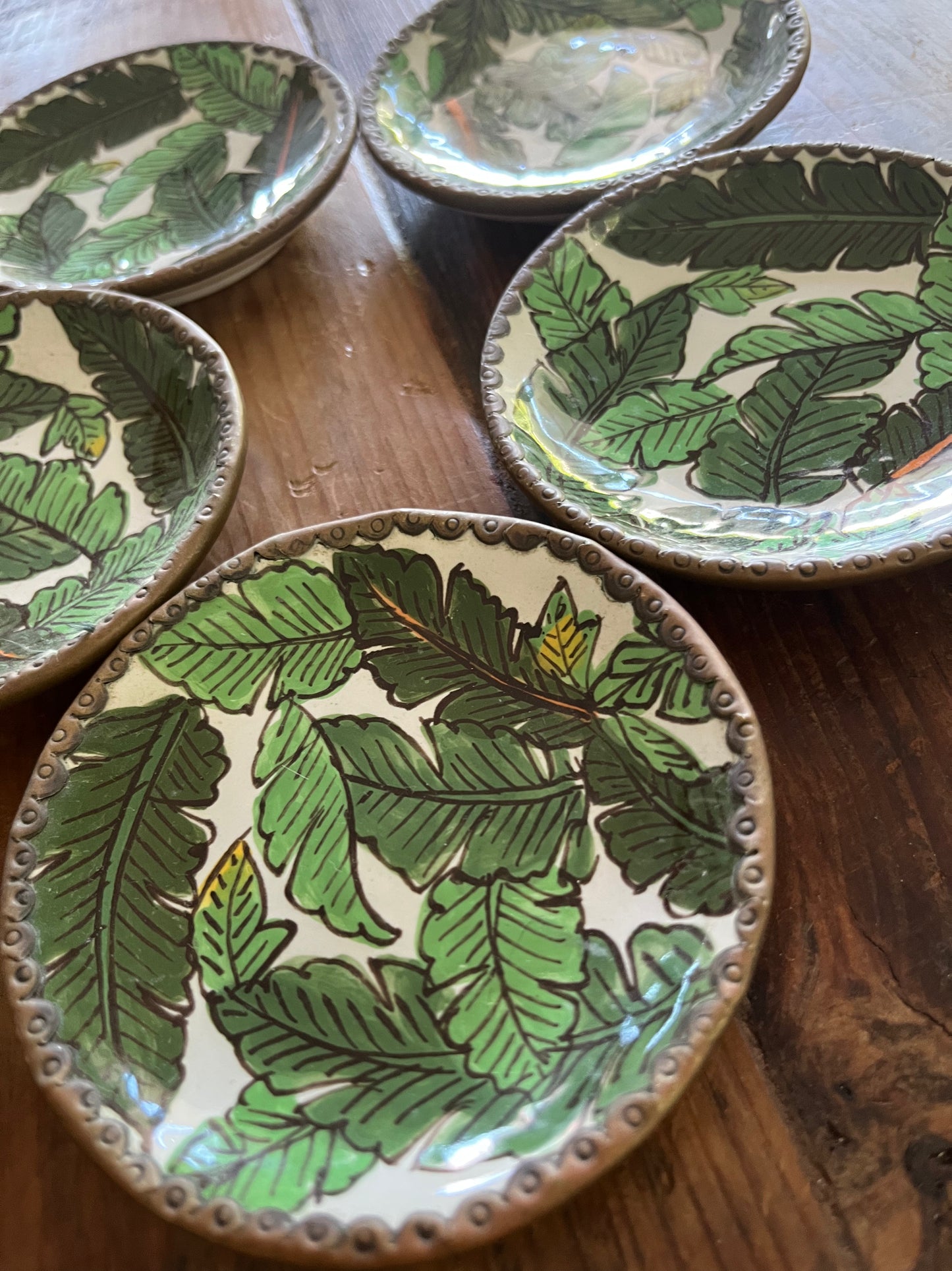 Stunning Set of Five Bowerbird Tapas Plates