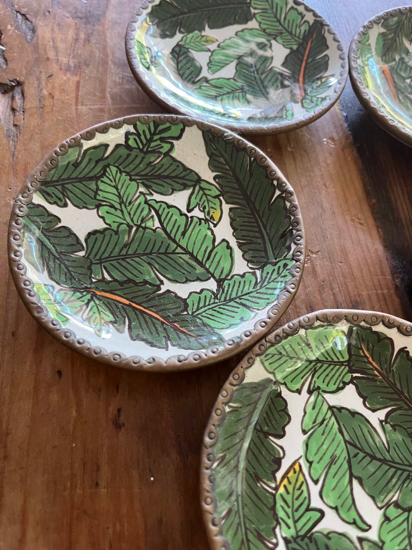 Stunning Set of Five Bowerbird Tapas Plates