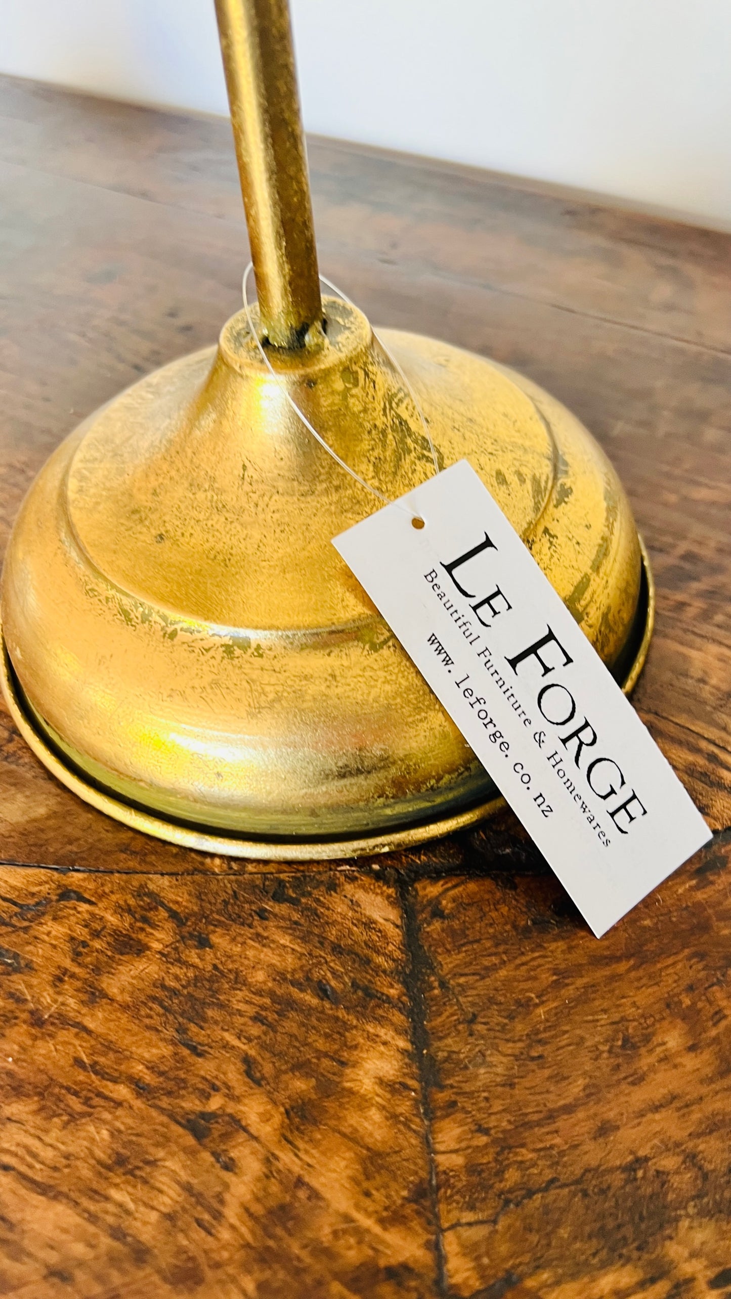 Beautiful Banana Leaf Candlestick Pair-Gold Metal