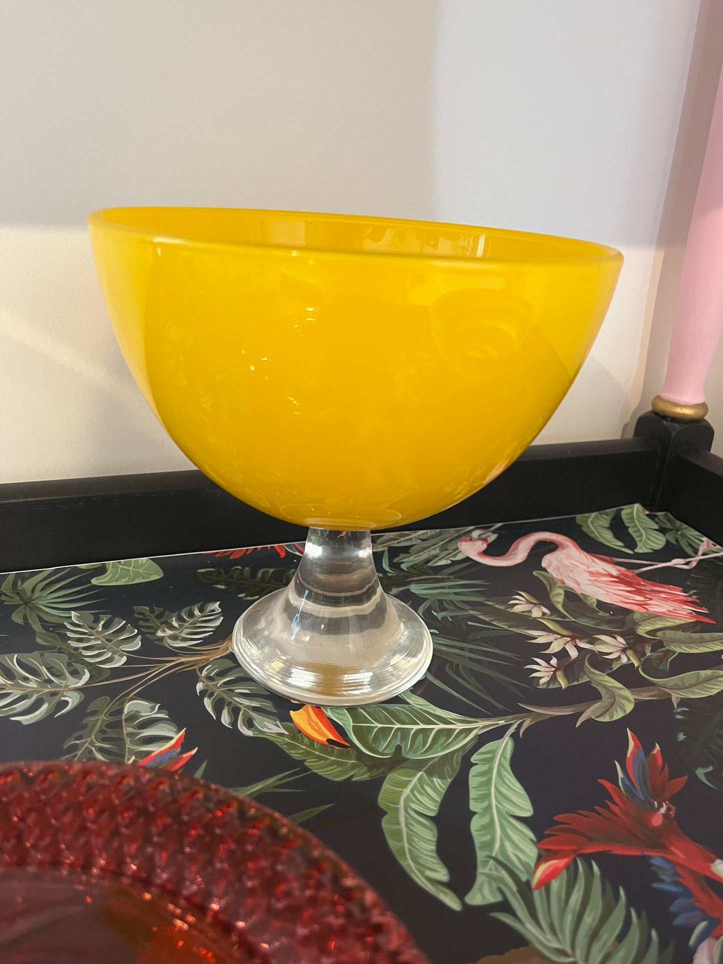 Mid Century Tropical Bar Cart with accessories