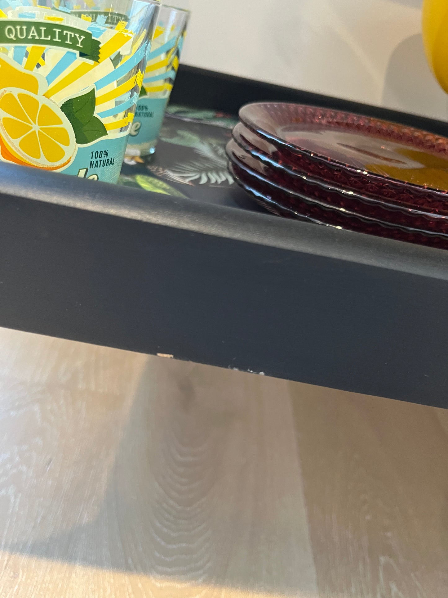 Mid Century Tropical Bar Cart with accessories