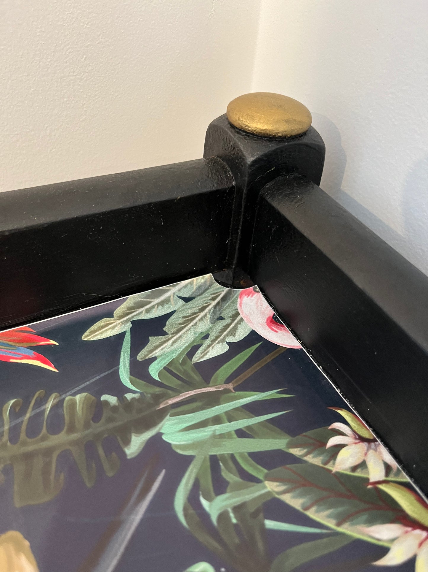 Mid Century Tropical Bar Cart with accessories