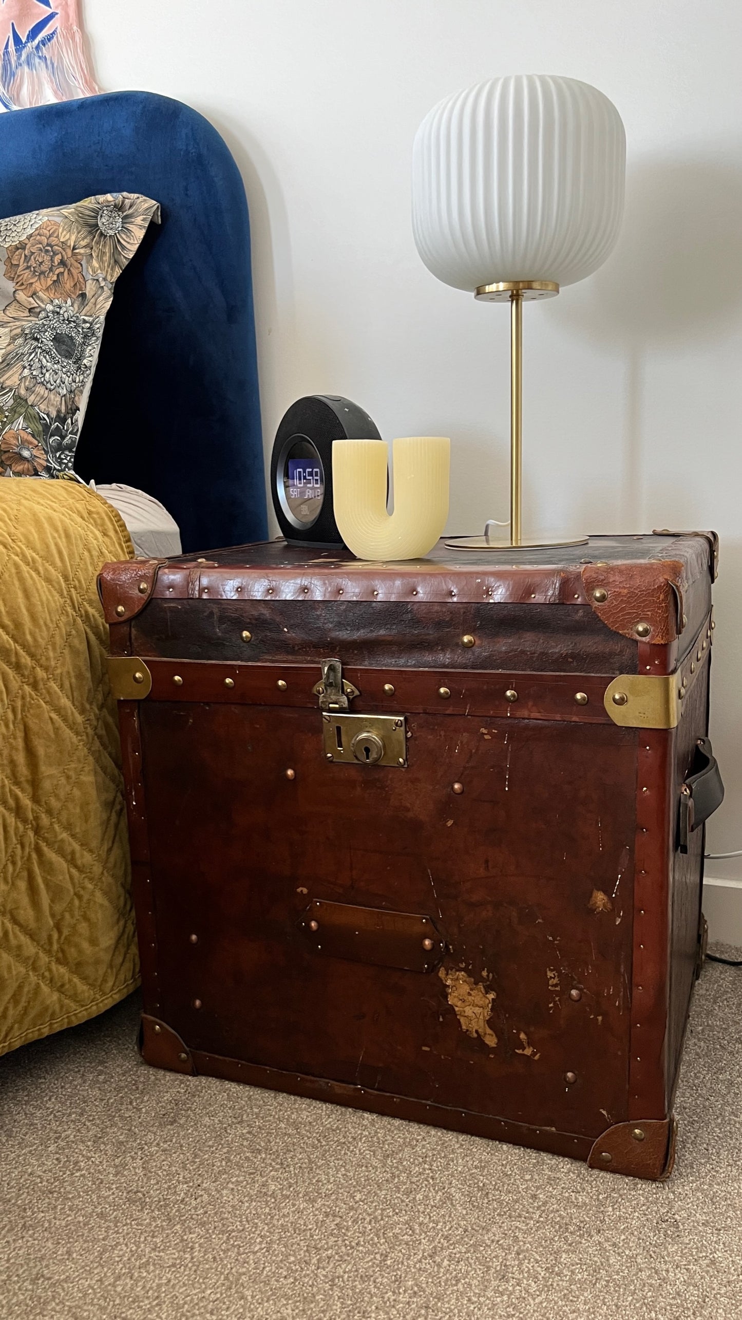 Pair of Vintage Leather Boxes from Portobello Road in London
