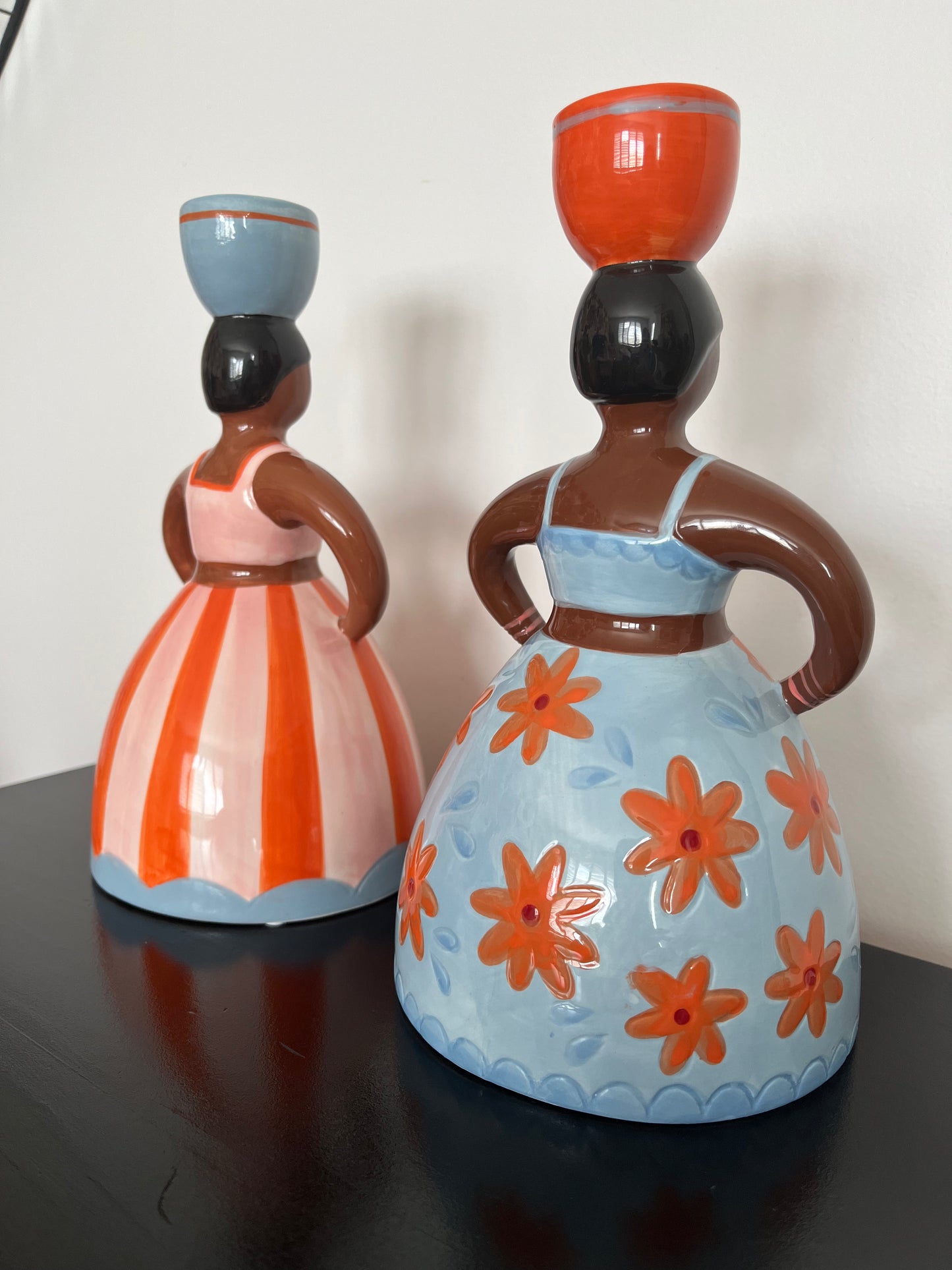 Lovely Pair of Lady Candleholders
