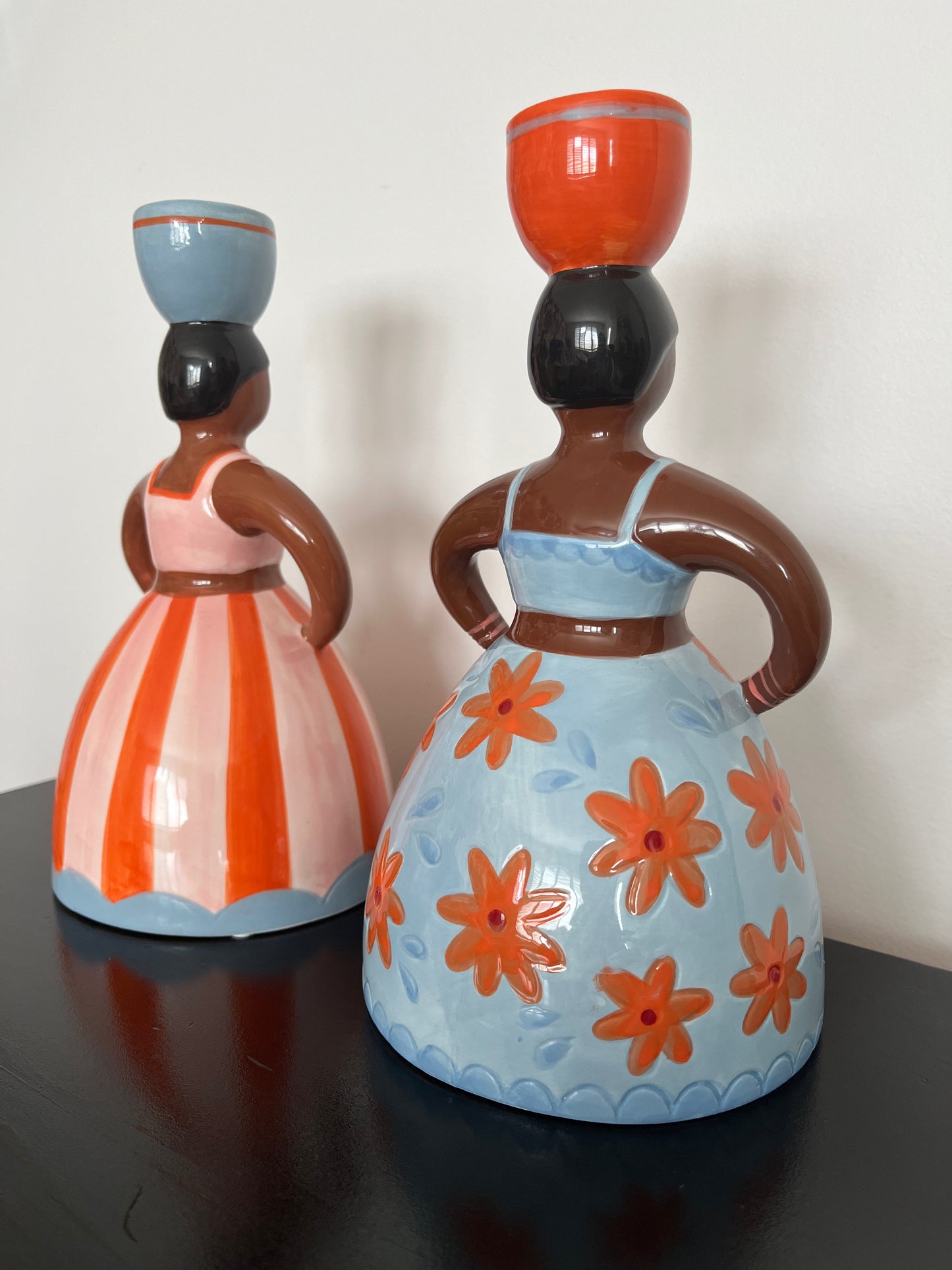 Lovely Pair of Lady Candleholders