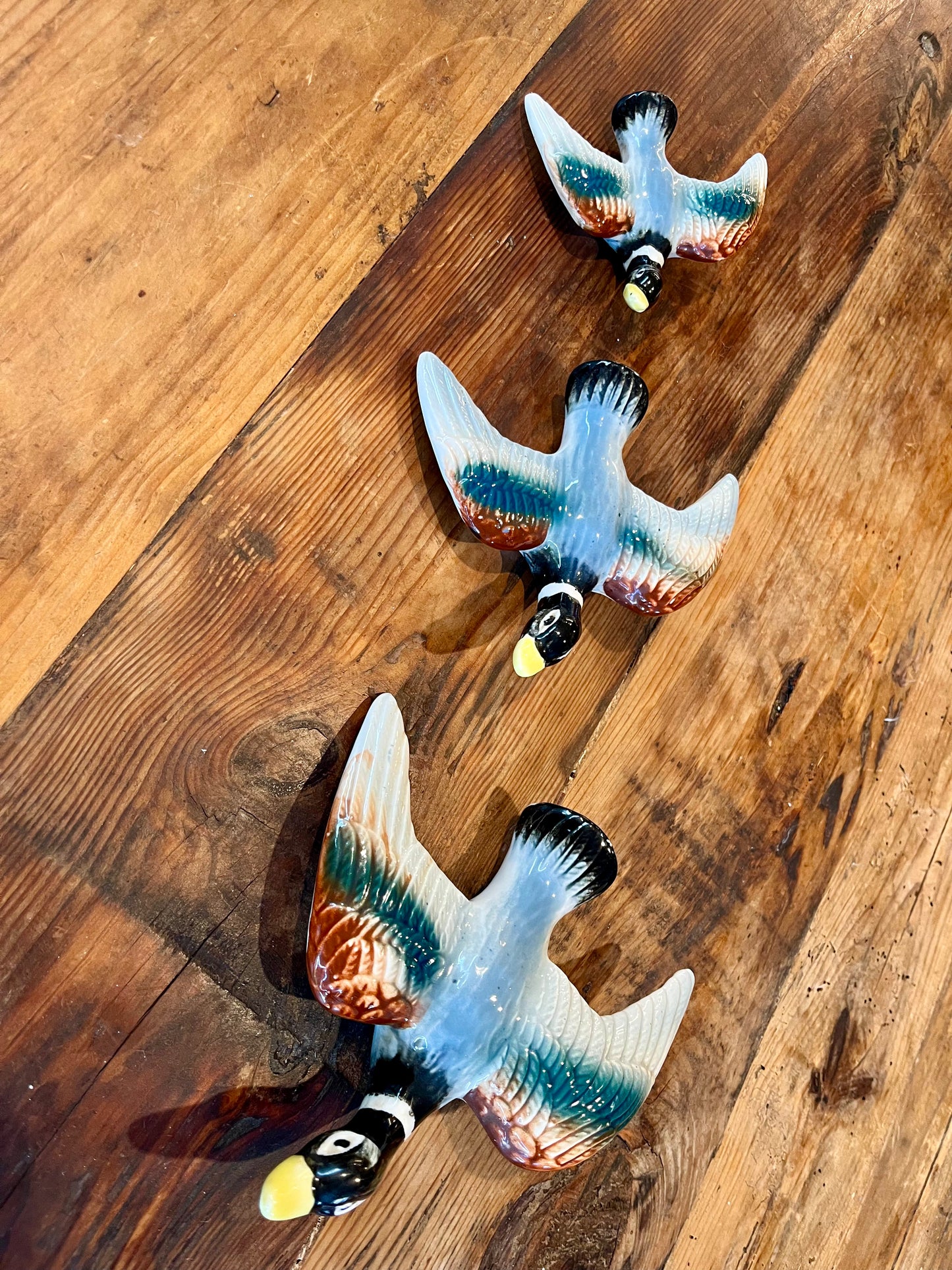Set of 3 Vintage Flying Ducks