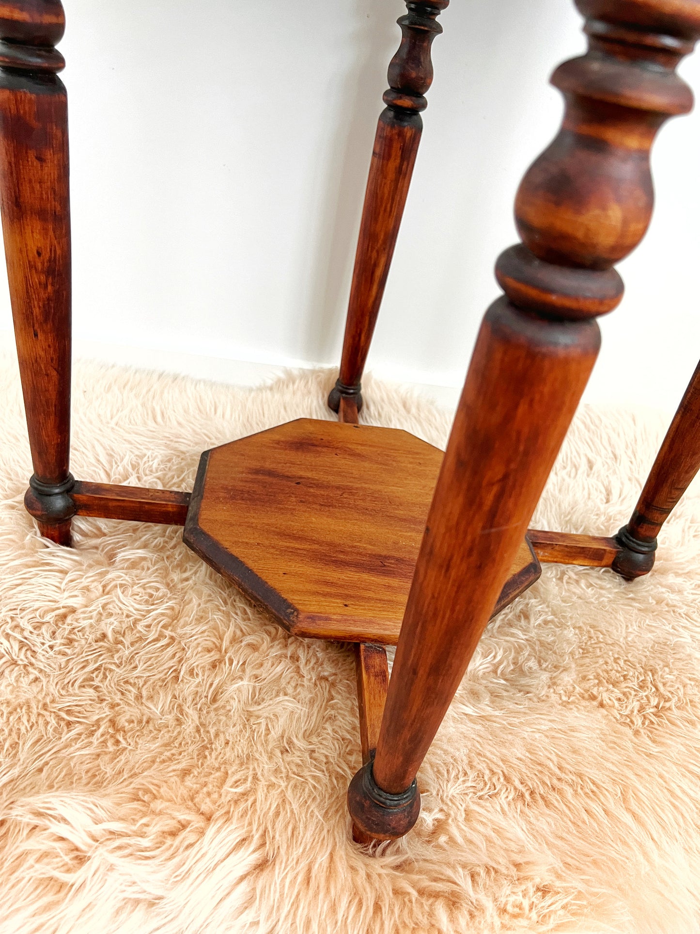 Beautiful Vintage Wooden Octogonal Side Table