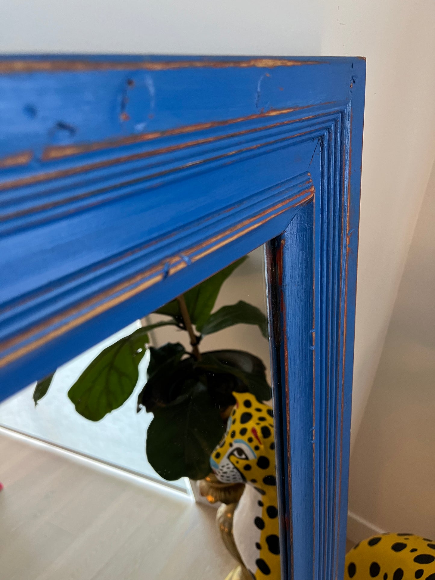 Lovely Rustic Blue Wooden Mirror
