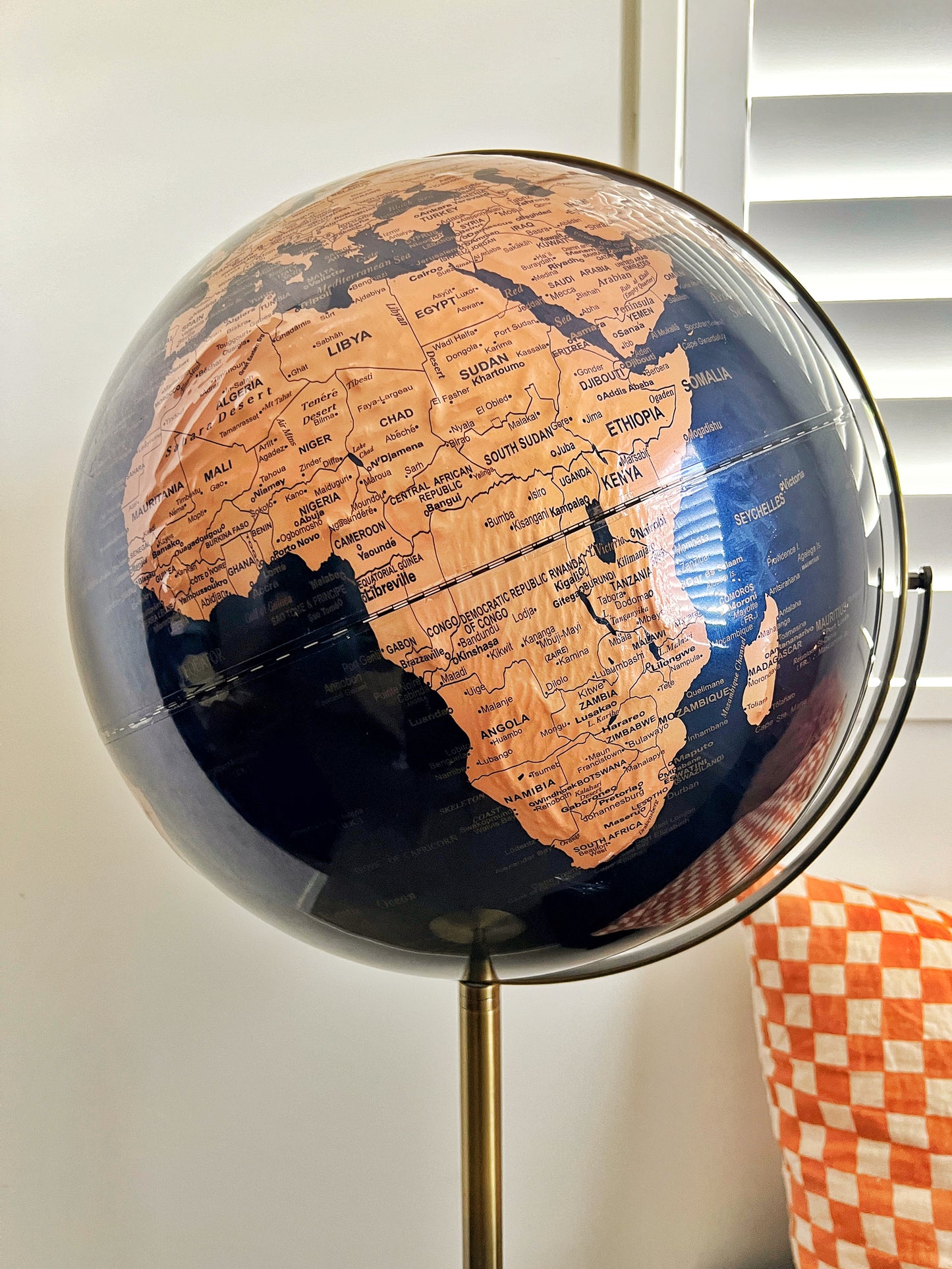 Beautiful Blue/ Gold Terra Globe