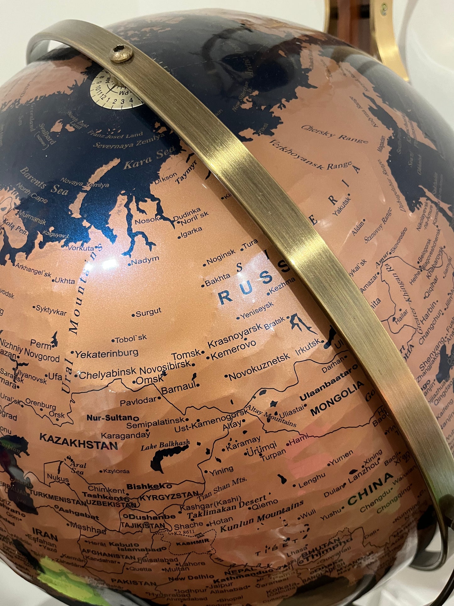 Beautiful Blue/ Gold Terra Globe