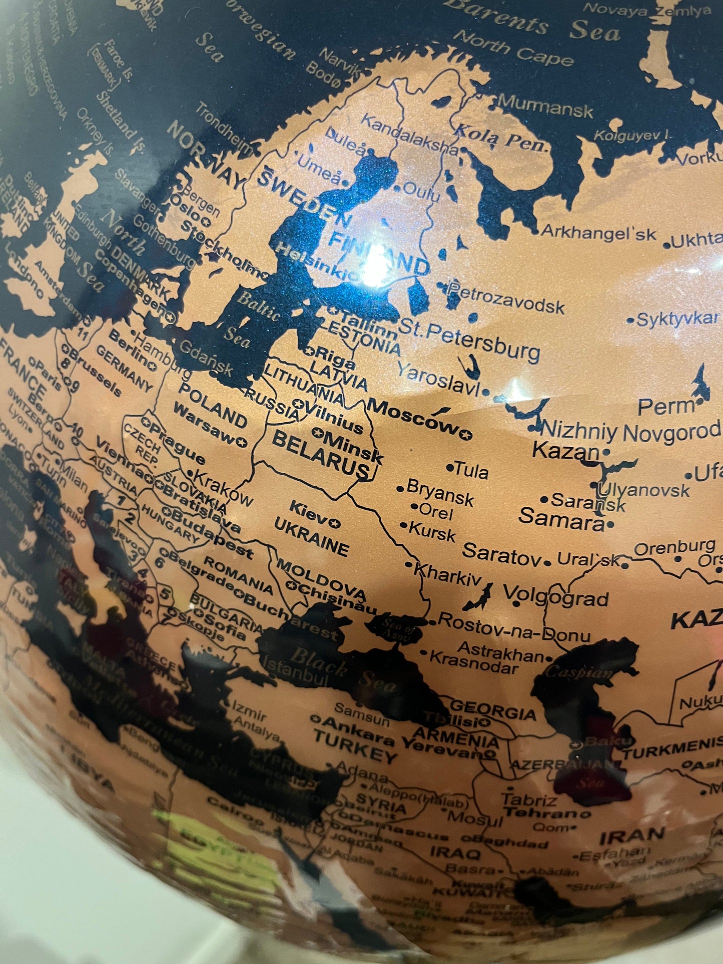 Beautiful Blue/ Gold Terra Globe