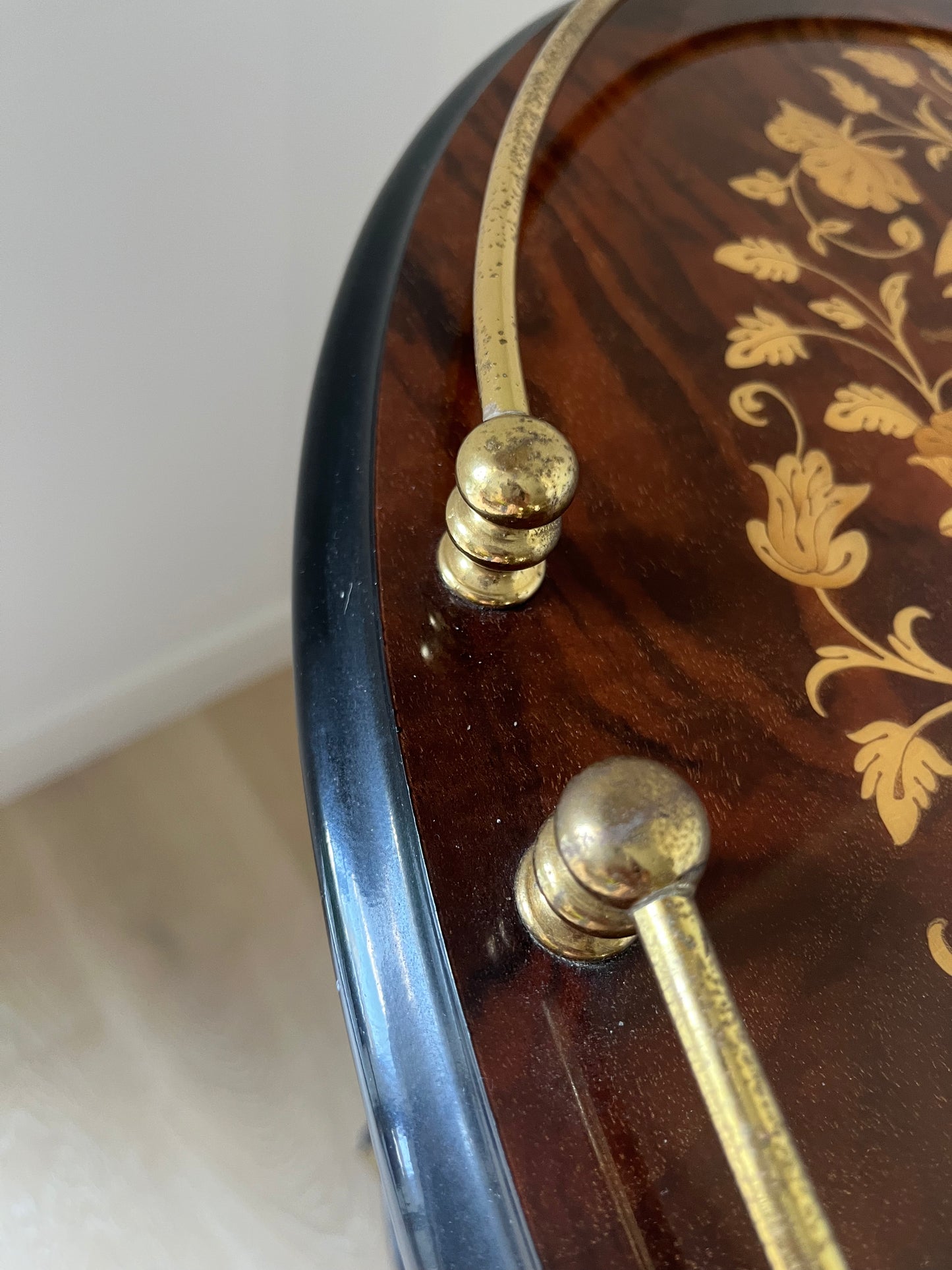 Beautiful Fully Curated Inlaid Wood Drinks Trolley