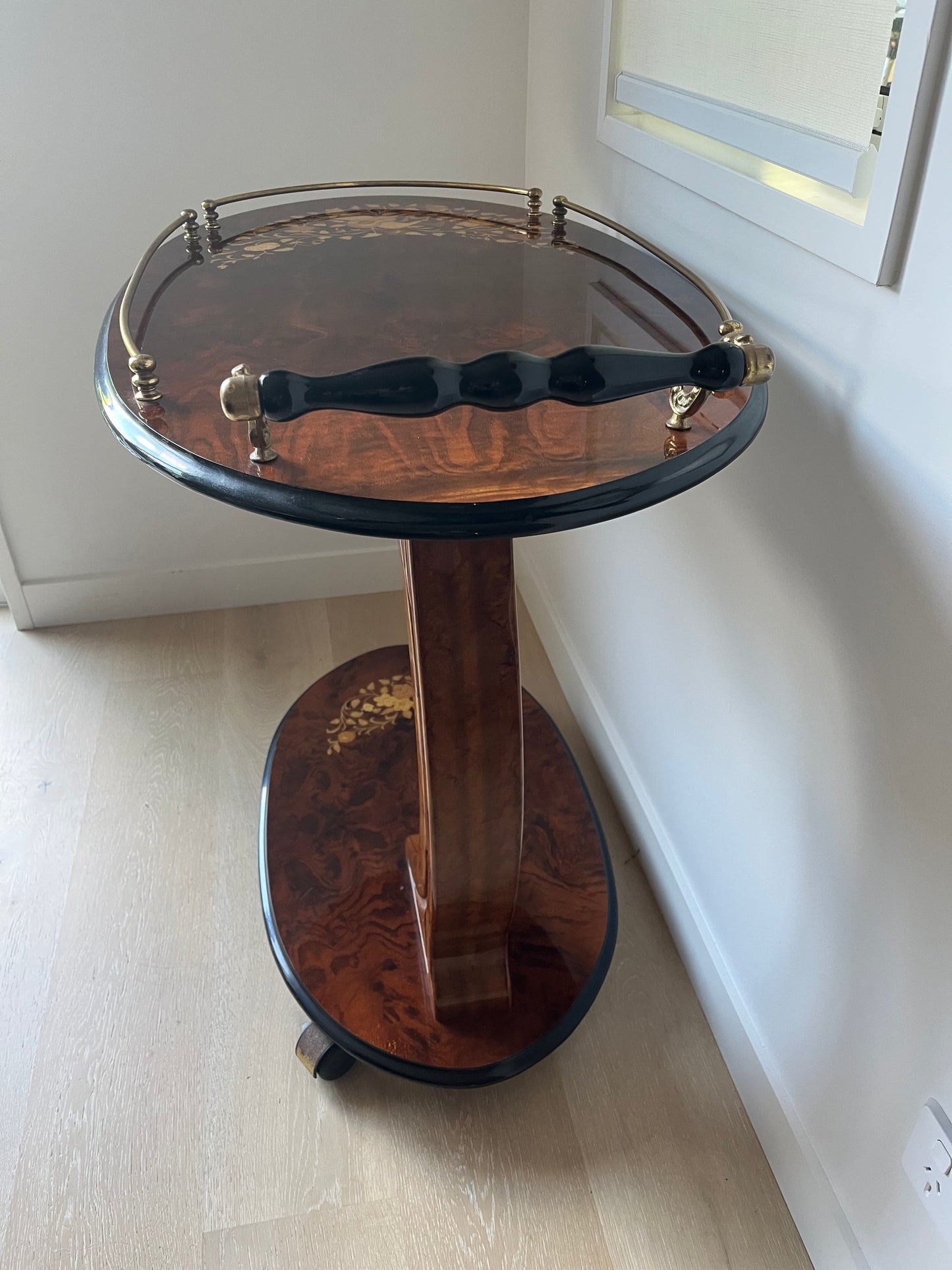 Beautiful Fully Curated Inlaid Wood Drinks Trolley