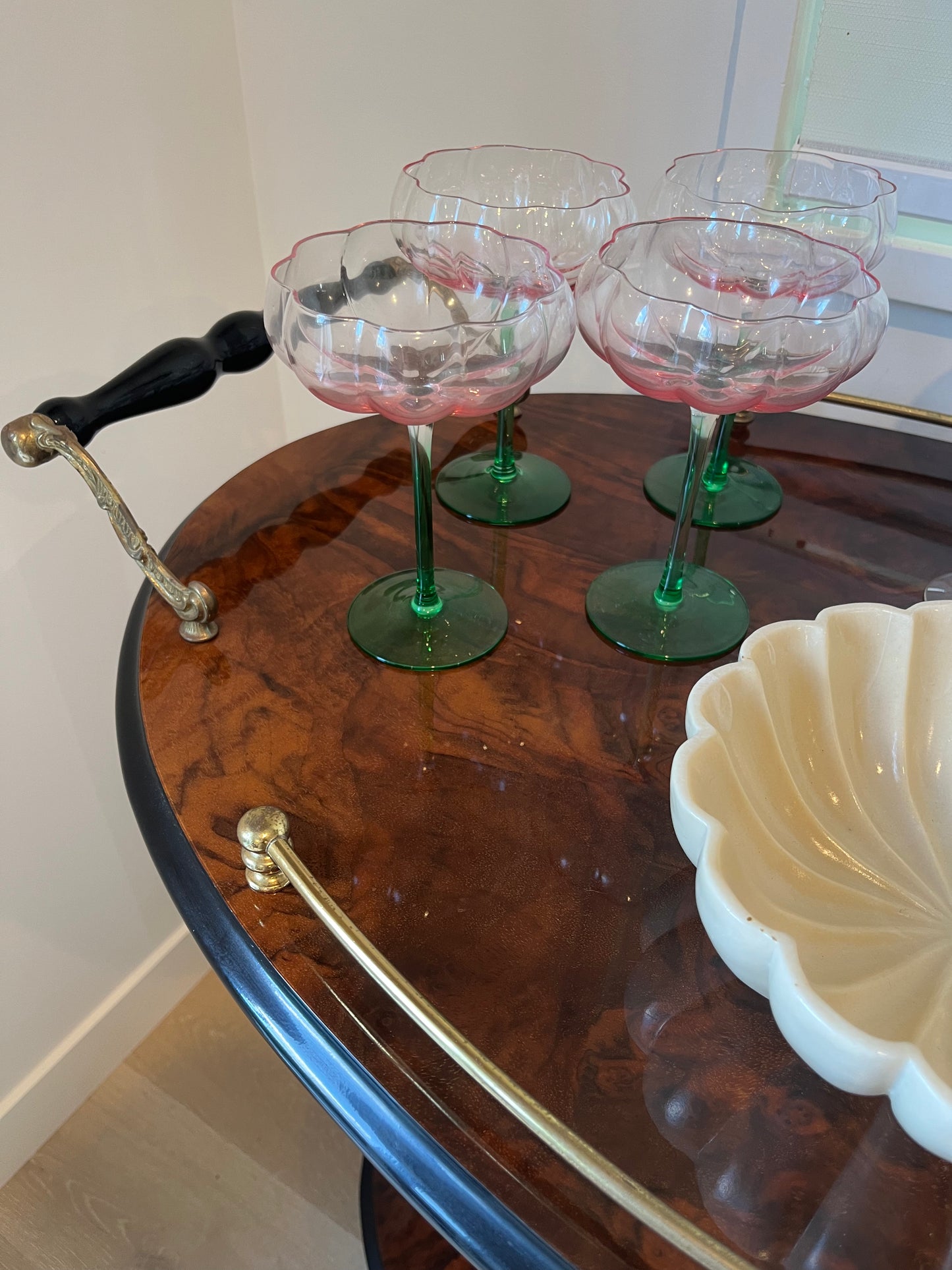 Beautiful Fully Curated Inlaid Wood Drinks Trolley