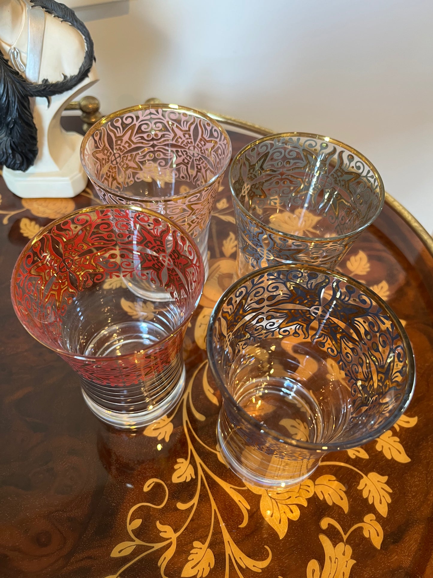 Beautiful Fully Curated Inlaid Wood Drinks Trolley
