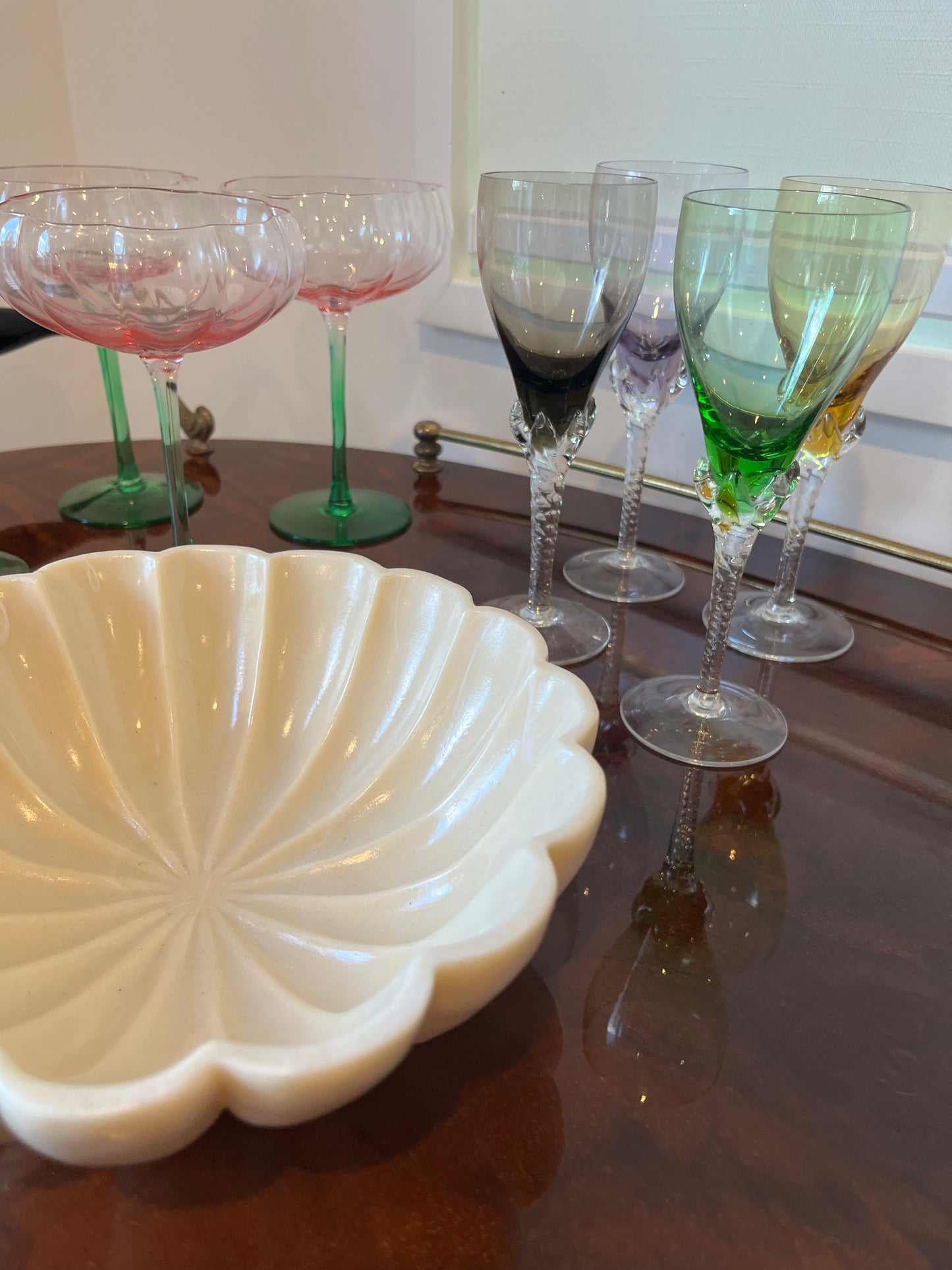 Beautiful Fully Curated Inlaid Wood Drinks Trolley