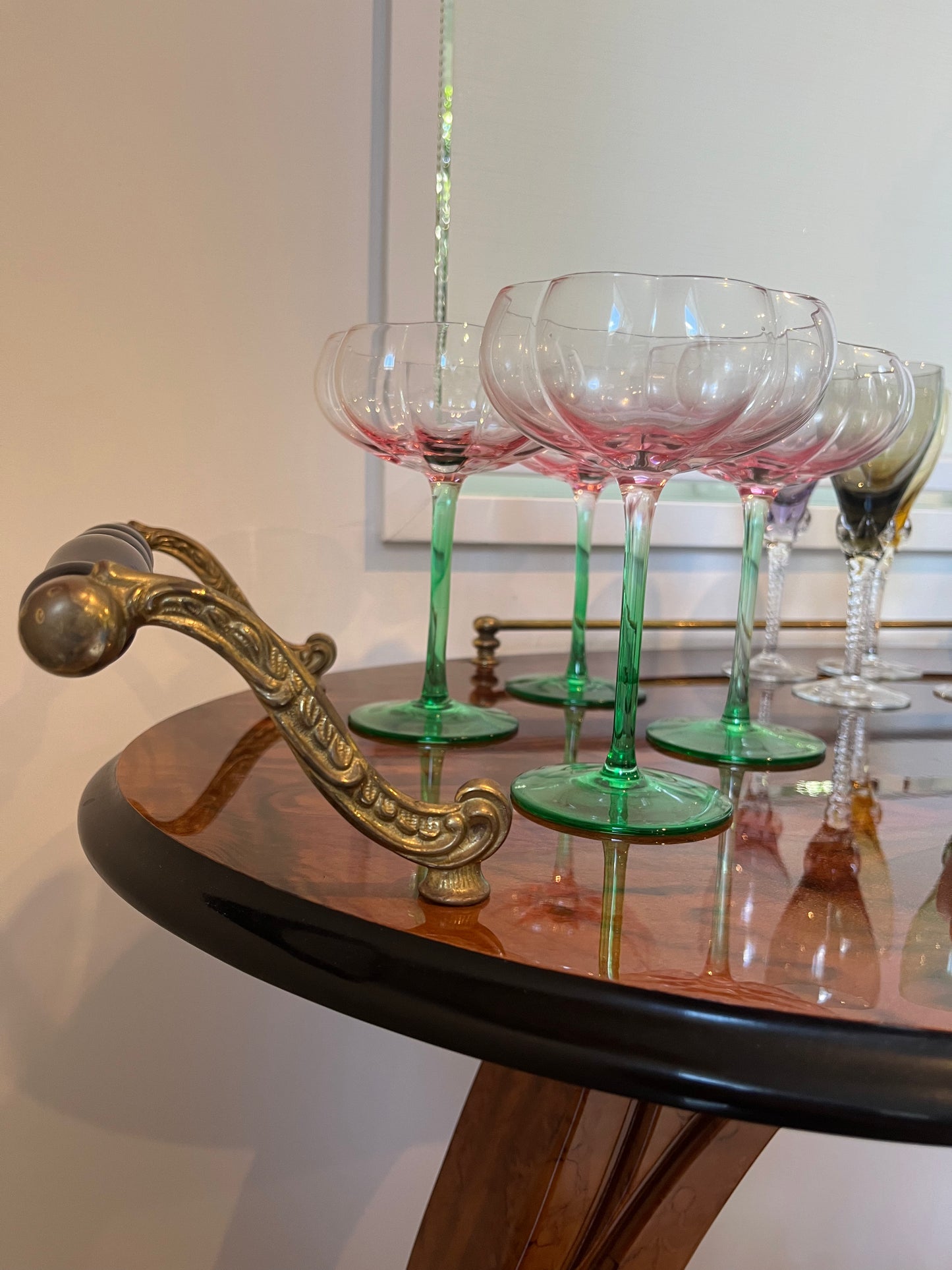 Beautiful Fully Curated Inlaid Wood Drinks Trolley
