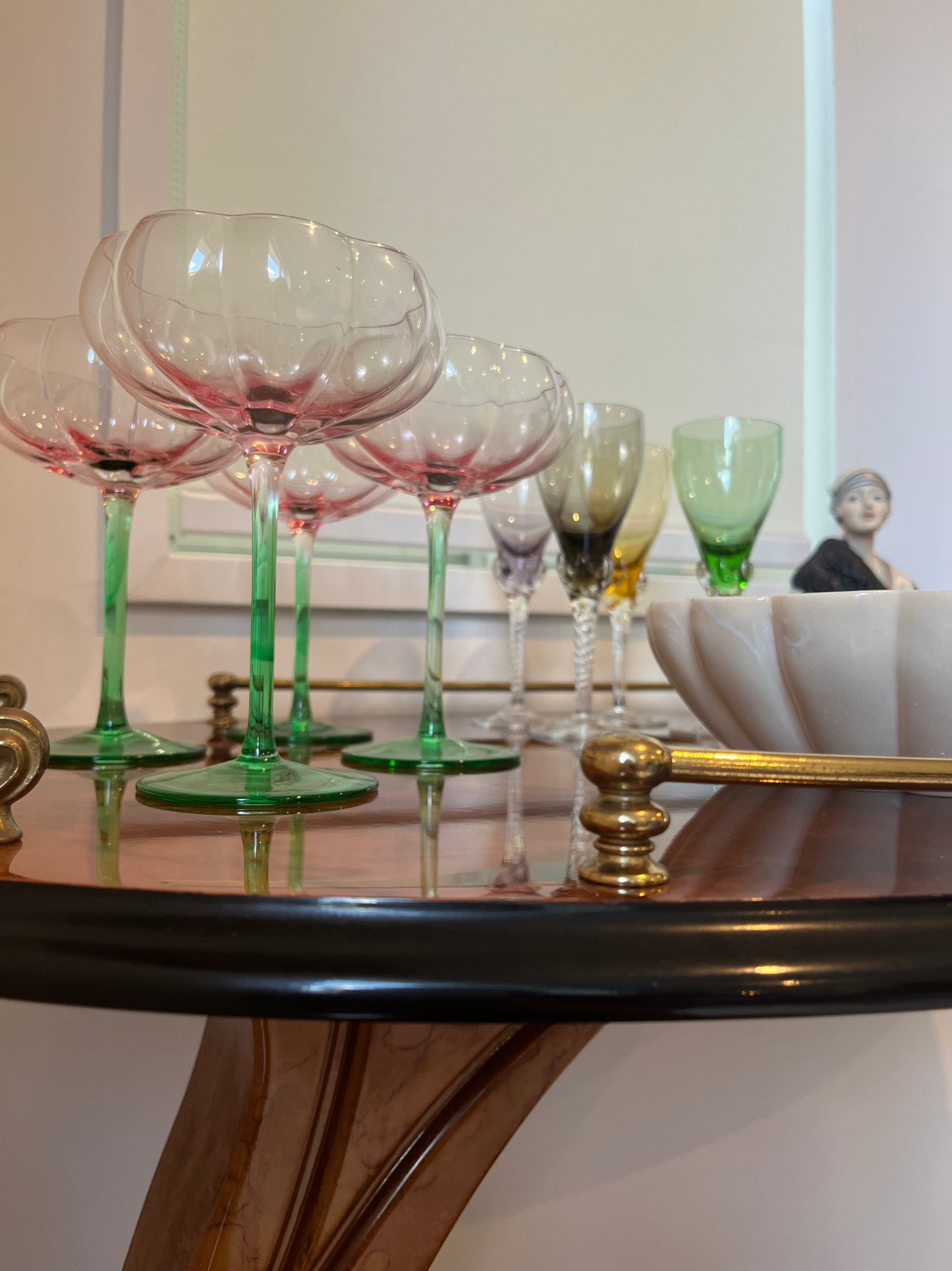 Beautiful Fully Curated Inlaid Wood Drinks Trolley