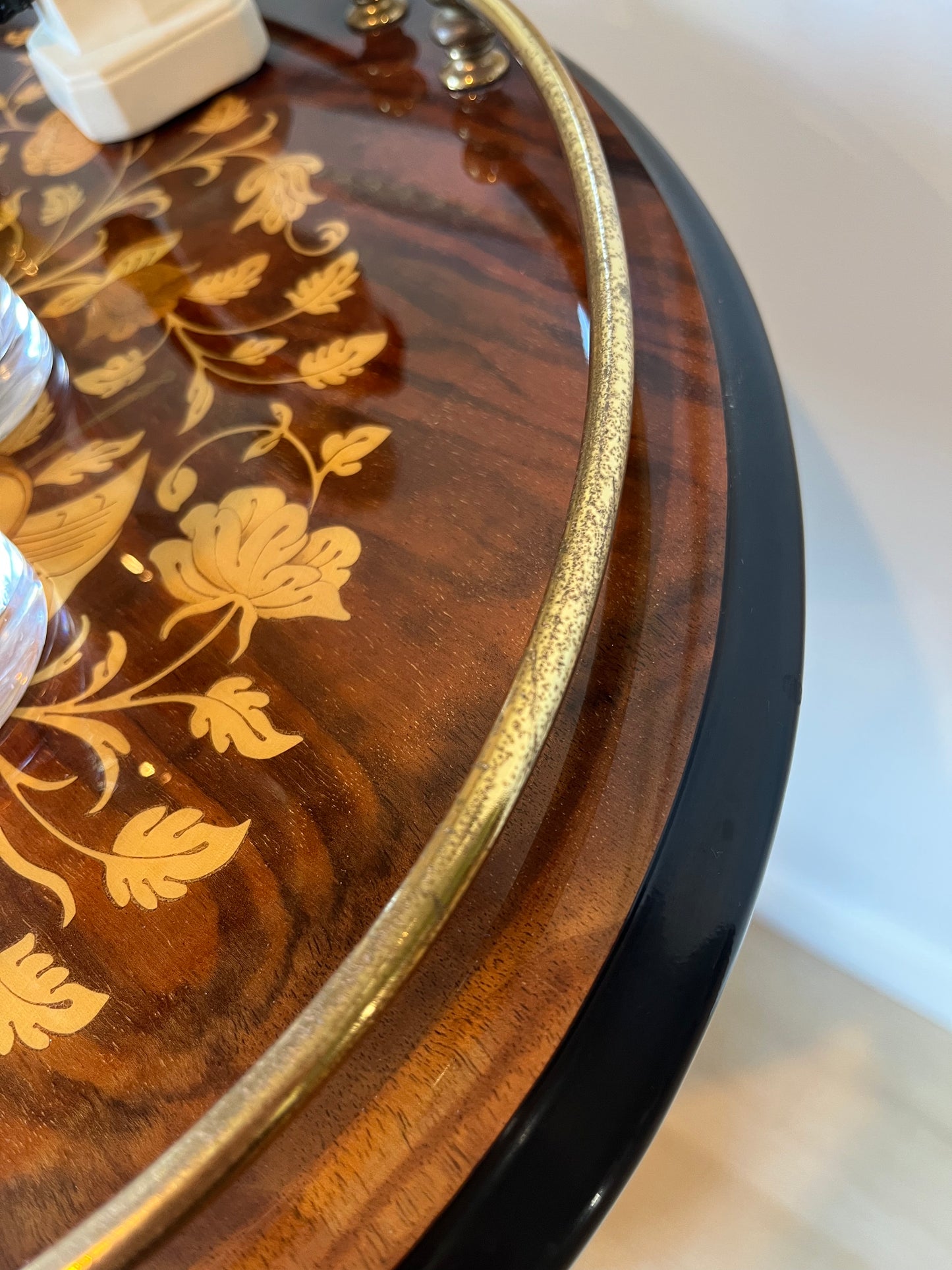 Beautiful Fully Curated Inlaid Wood Drinks Trolley