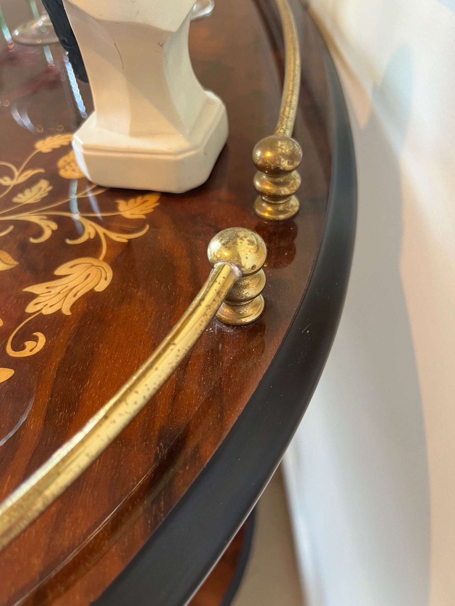 Beautiful Fully Curated Inlaid Wood Drinks Trolley