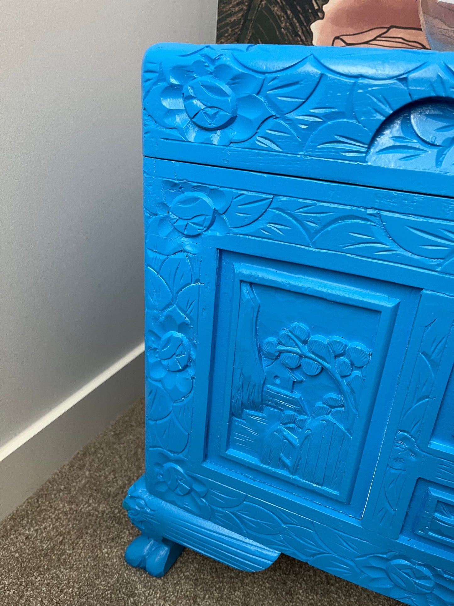 Beautiful Blue Camphor Chest